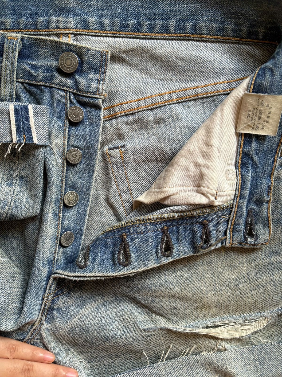 Levi's × Levi's Vintage Clothing Vintage 80s Levis 501 Big E Selvedge Mud Wash Jean Shorts Size US 29 - 4 Thumbnail