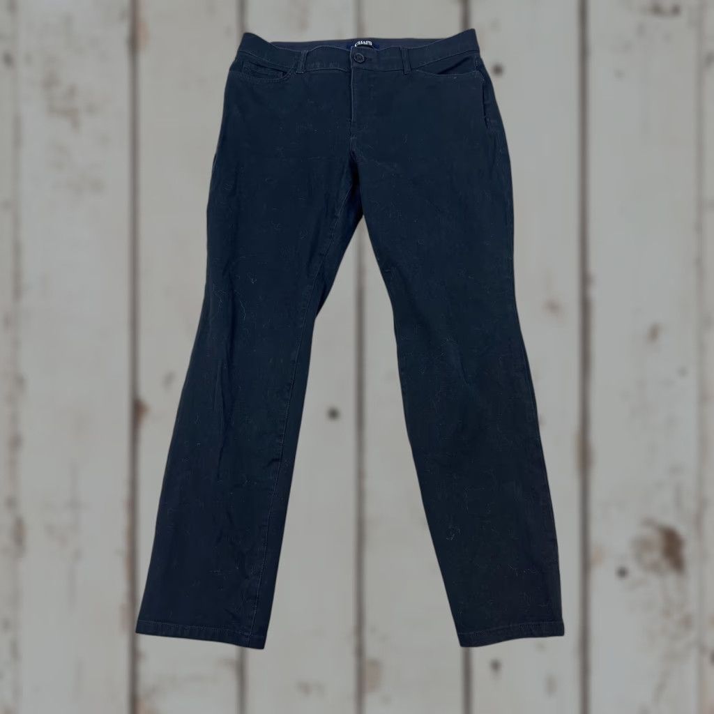 Chaps Chaps Jeans Womens 14 Black Straight Leg 5 Pocket Denim Casual Classic Fit Size 36" / US 14 / IT 50 - 1 Thumbnail