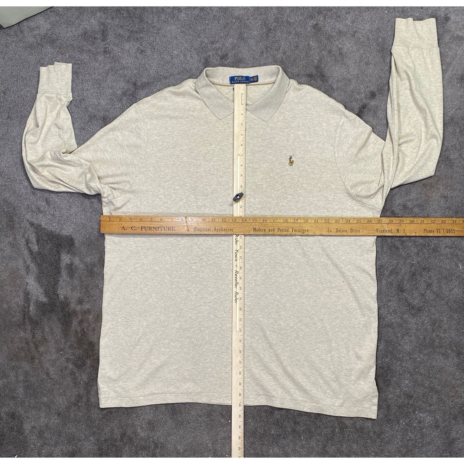 Polo Ralph Lauren Polo Ralph Lauren Tan Long Sleeve Button Up Polo Shirt Size US XXL / EU 58 / 5 - 6 Thumbnail