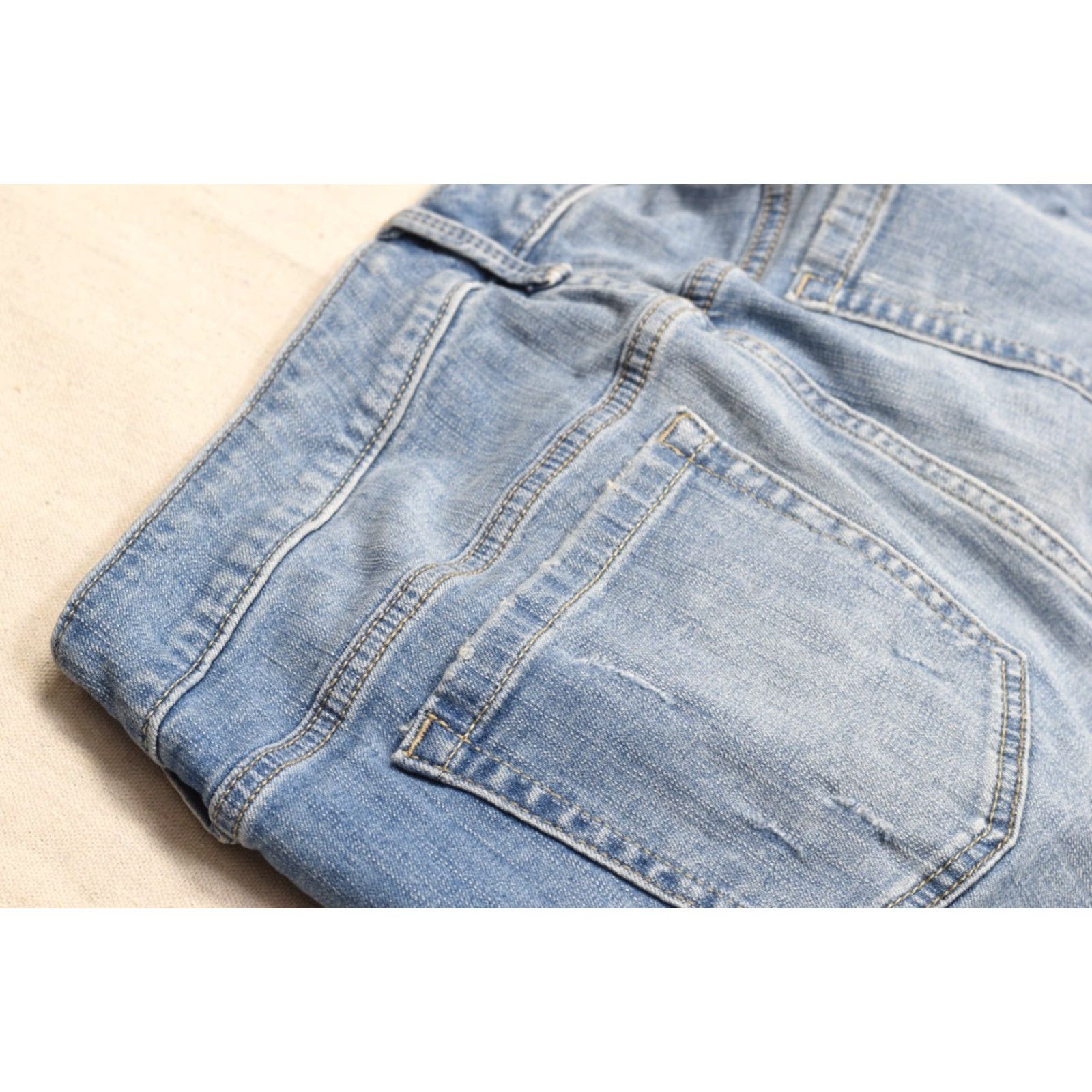 Torrid Torrid Boyfriend Straight Jeans Size 16R Light Wash Distressed Denim Stretch 5-Pocket Zip Inseam 29 Blue Womens Jeans Size 38" / US 16 / IT 52 - 8 Thumbnail