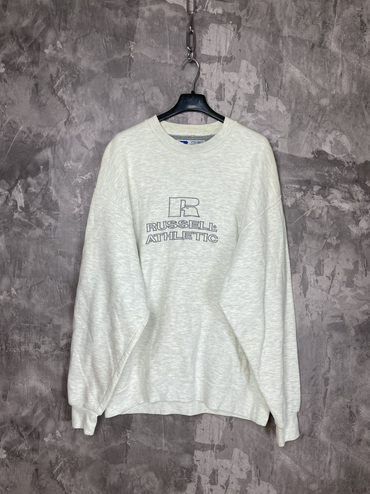 Russell Athletic × Vintage Vintage Russell Athletic Big Logo Light Grey Sweatshirt Size US M / EU 48-50 / 2 - 1 Thumbnail