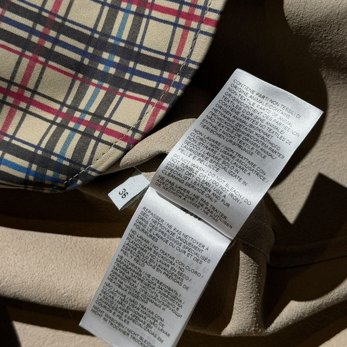 Bottega Veneta $7,000 printed leather check plaid flannel Size US S / EU 44-46 / 1 - 7 Thumbnail