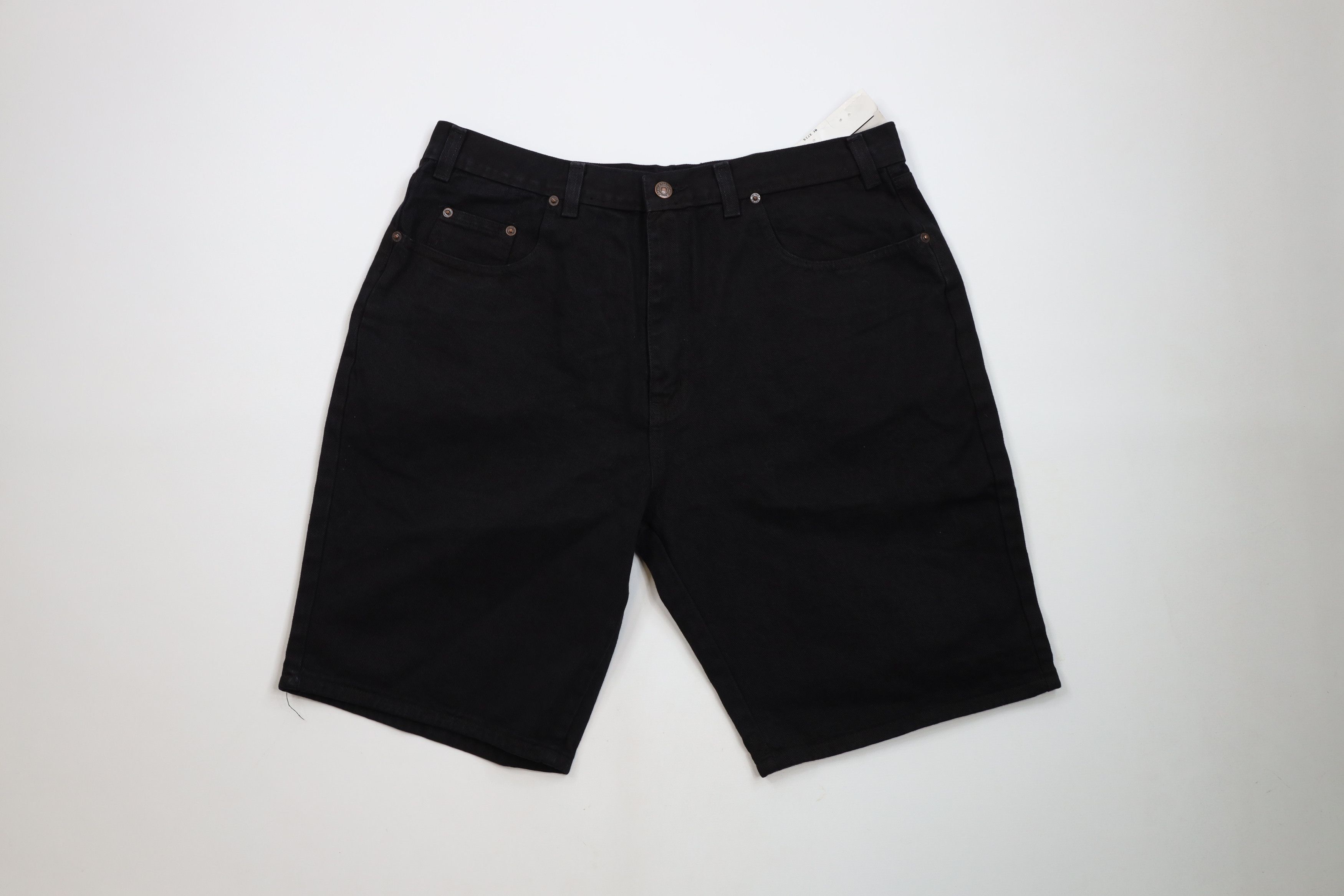 Vintage Deadstock Vintage 90s Streetwear Fit Denim Shorts Black Size US 38 / EU 54 - 1 Thumbnail