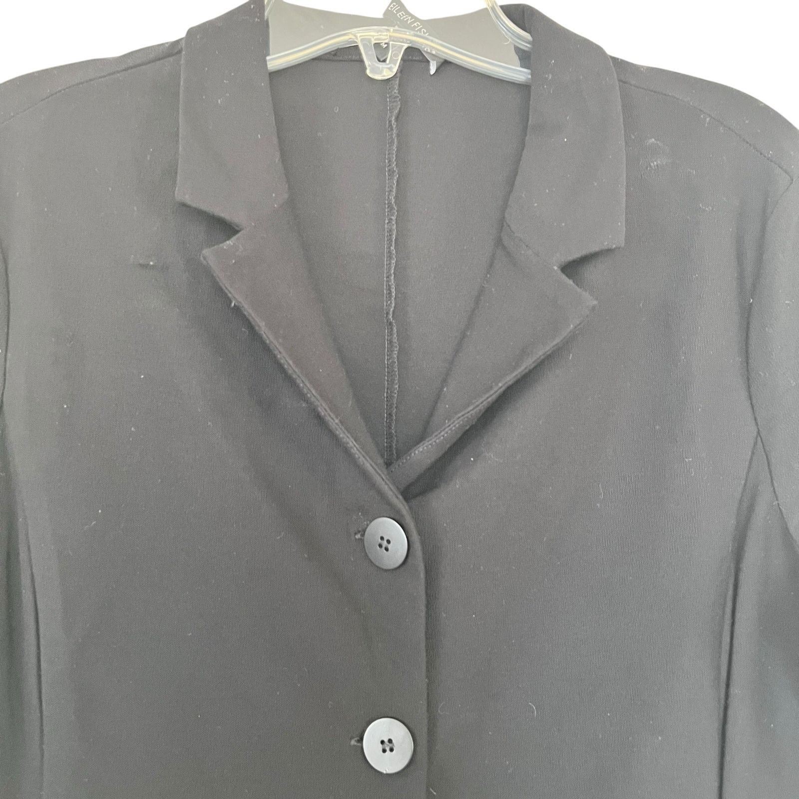Eileen Fisher Eileen Fisher Black Single Breasted Viscose Blazer Jacket Size M / US 6-8 / IT 42-44 - 4 Thumbnail