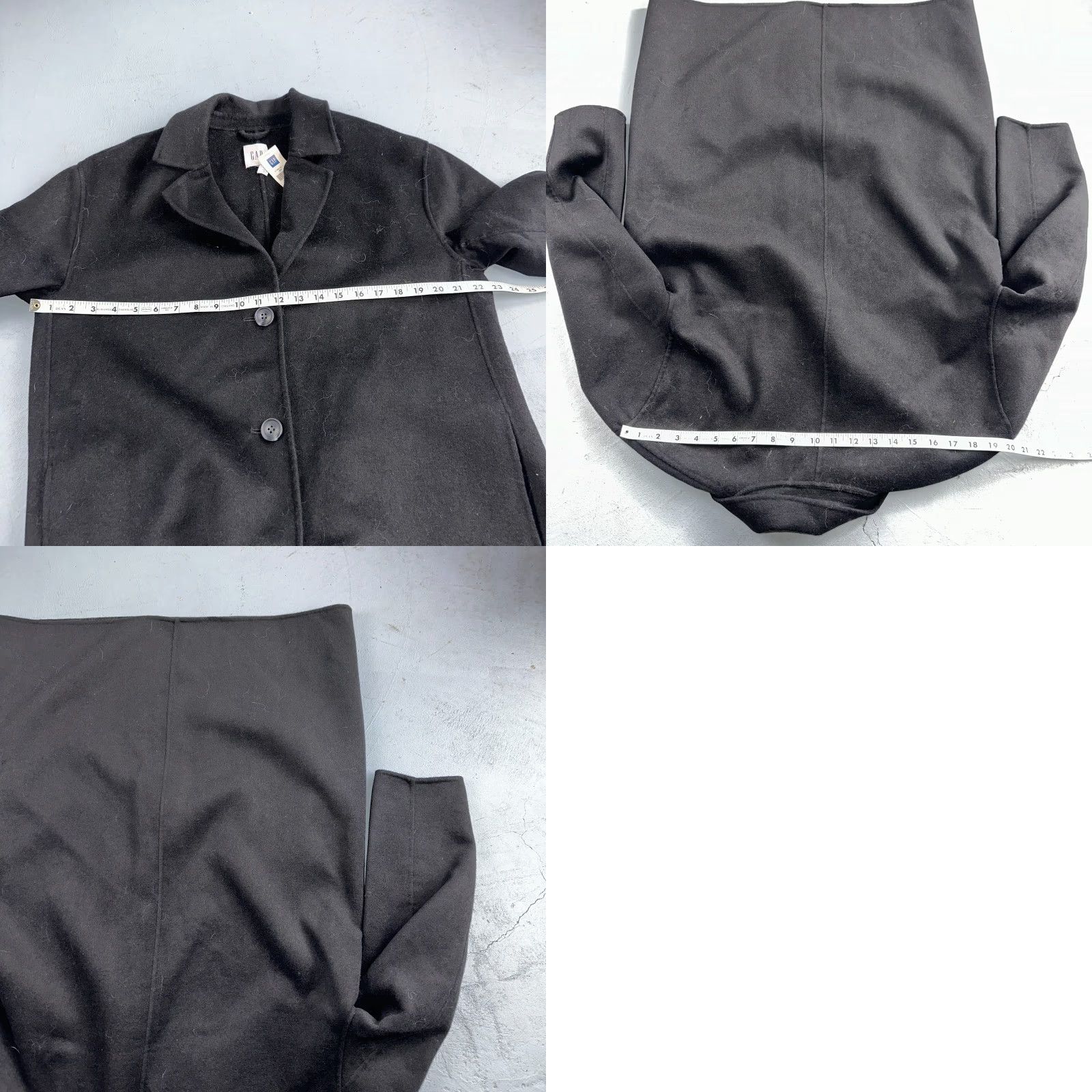 Gap VINTAGE Gap Women's Pea Coat Jacket Long Wool Black Casual Business Formal Winter Fall Spring 2020s Women Size L / US 10 / IT 46 - 8 Thumbnail