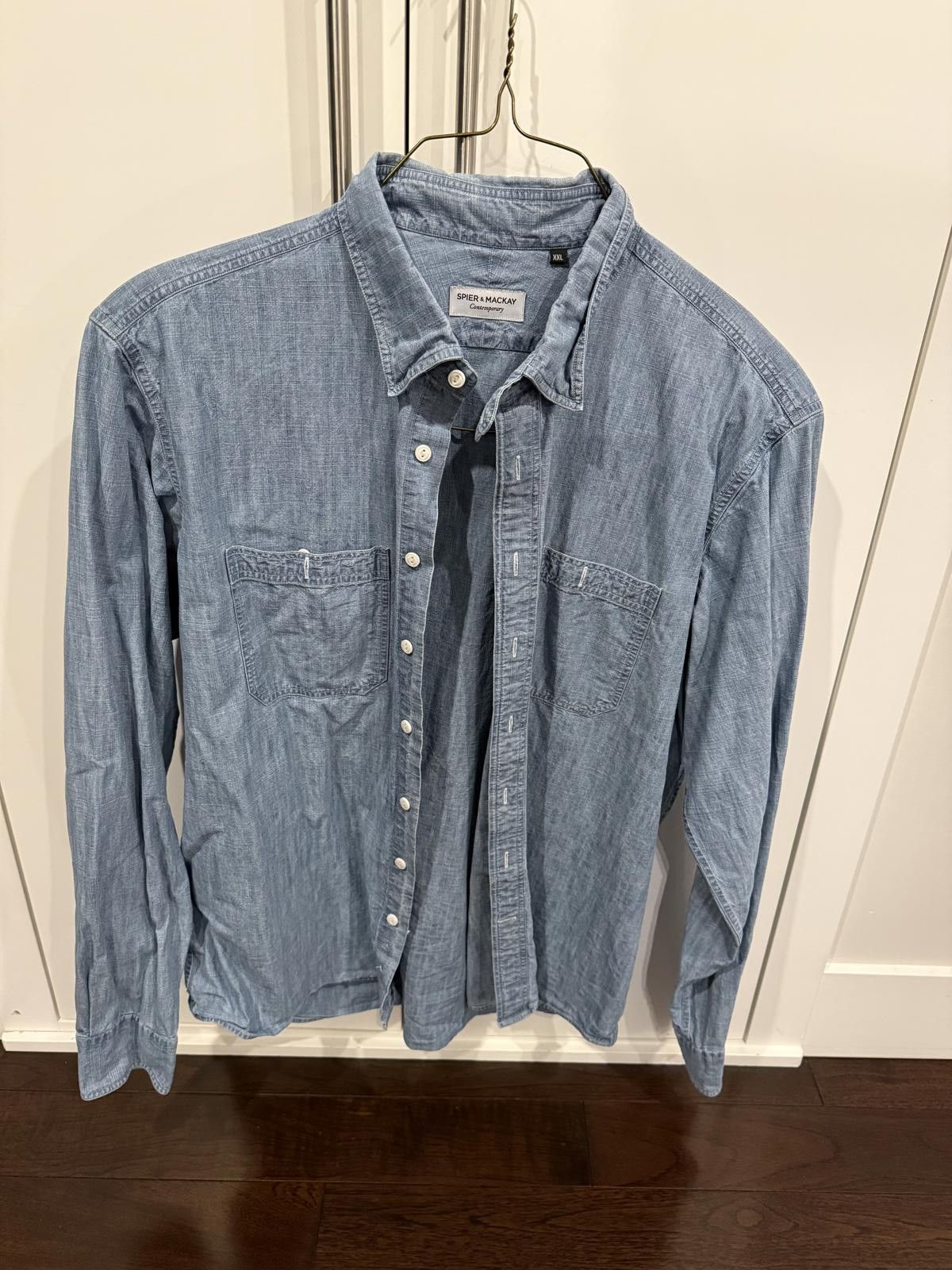 Designer Spier & Mackay Contemporary Chambray Shirt Size US XXL / EU 58 / 5 - 2 Thumbnail