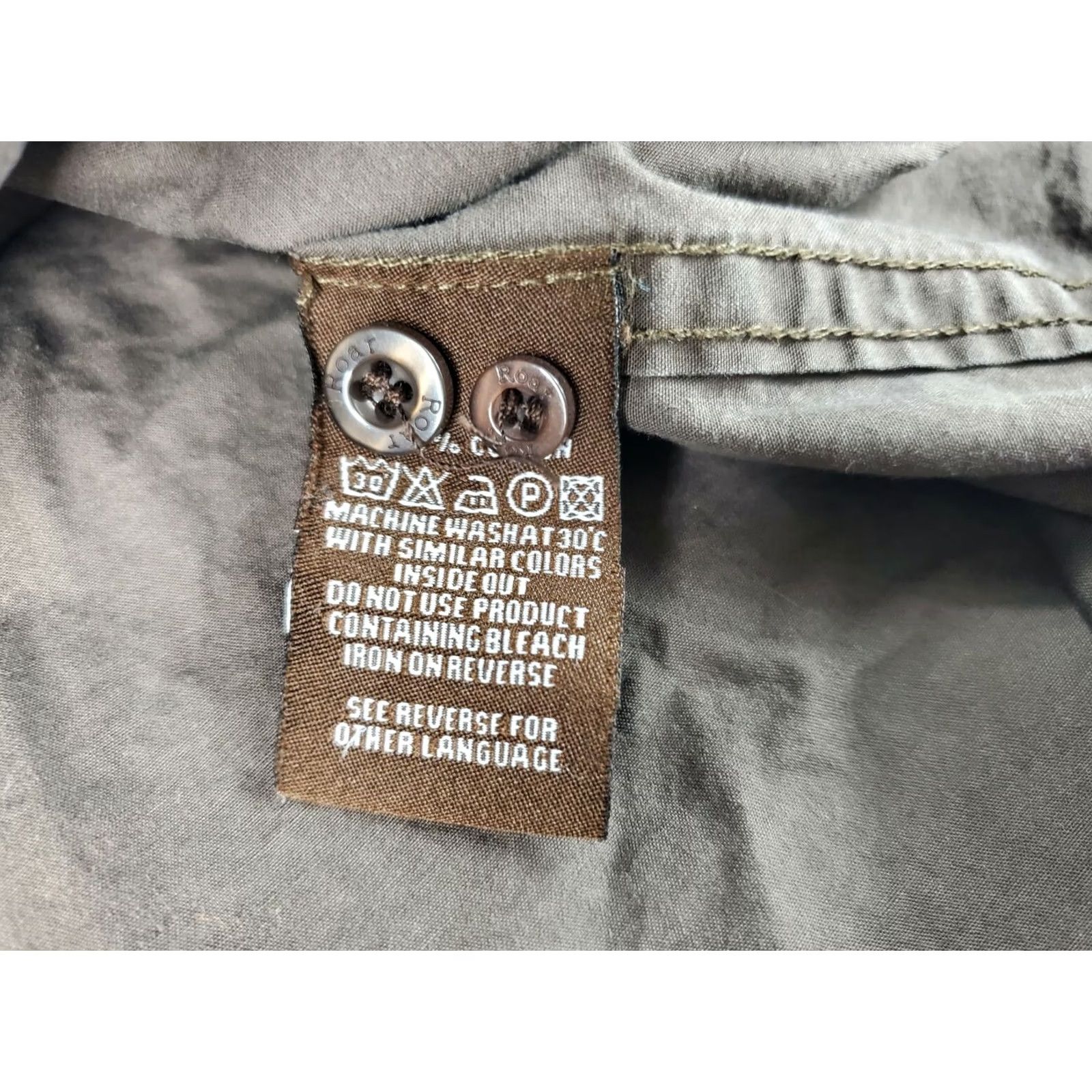 Roar Roar Shirt Button-Down Long Sleeve Men 2XL Brown Embroidered RELENTLESS Distressed Size US XXL / EU 58 / 5 - 5 Thumbnail