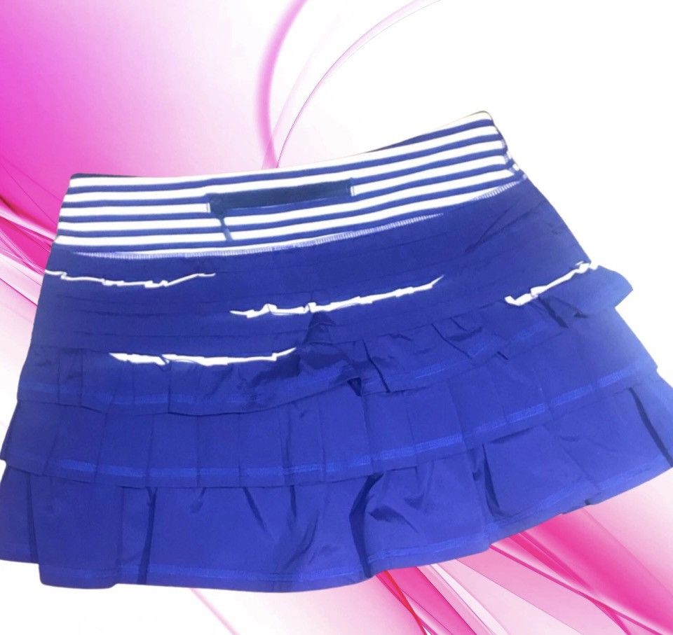 Lululemon Lululemon Run: Back On Track Blue Ruffle Skirt Sz.4 Size 27" / US 4 / IT 40 - 9 Thumbnail