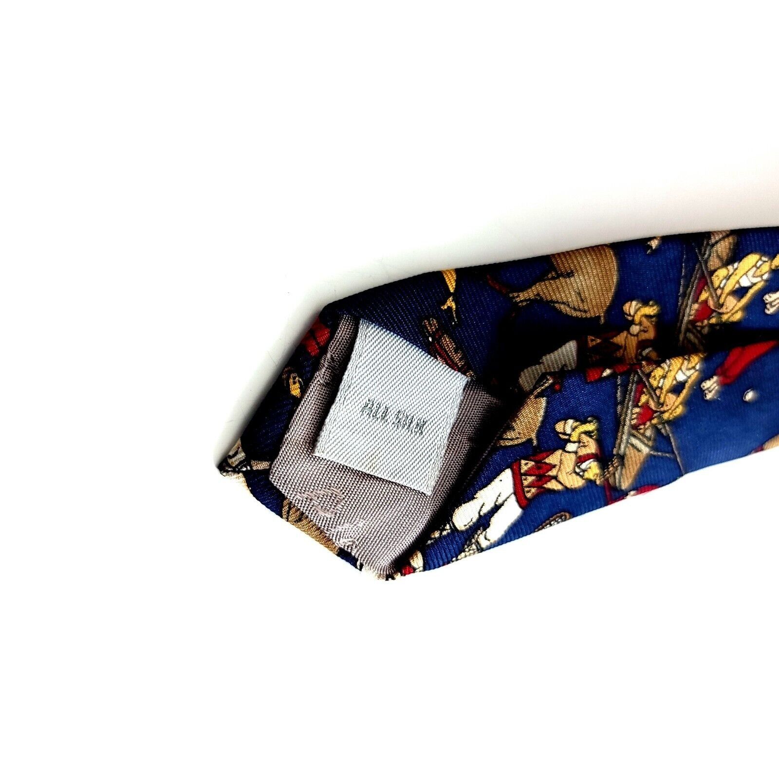 Pierre Cardin Pierre Cardin Blue Jockey Novelty Print Wide Silk Tie Size ONE SIZE - 4 Thumbnail