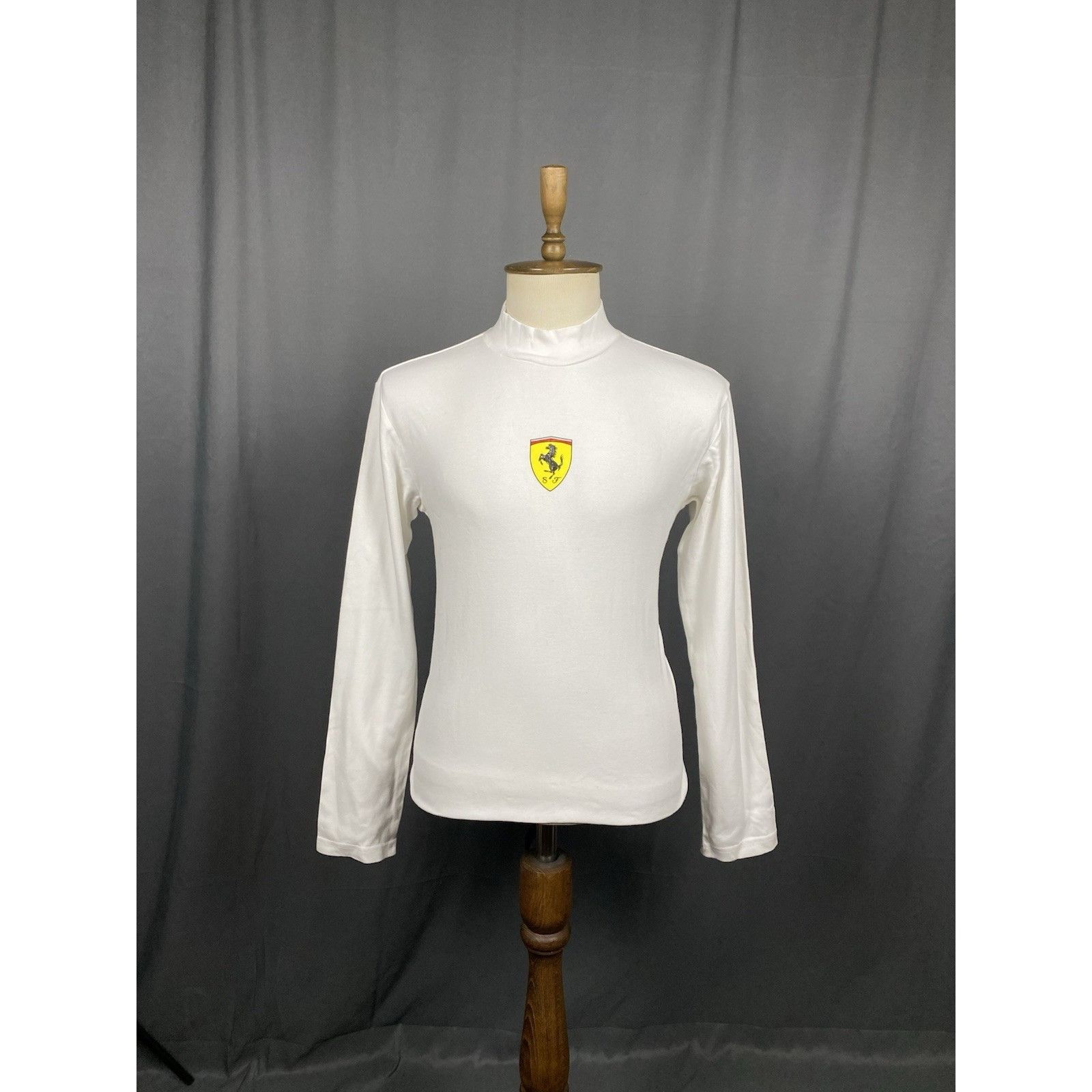 Ferrari Fila x Ferrari Vintage Men's White Highneck Turtleneck Sweat Size US L / EU 52-54 / 3 - 3 Thumbnail