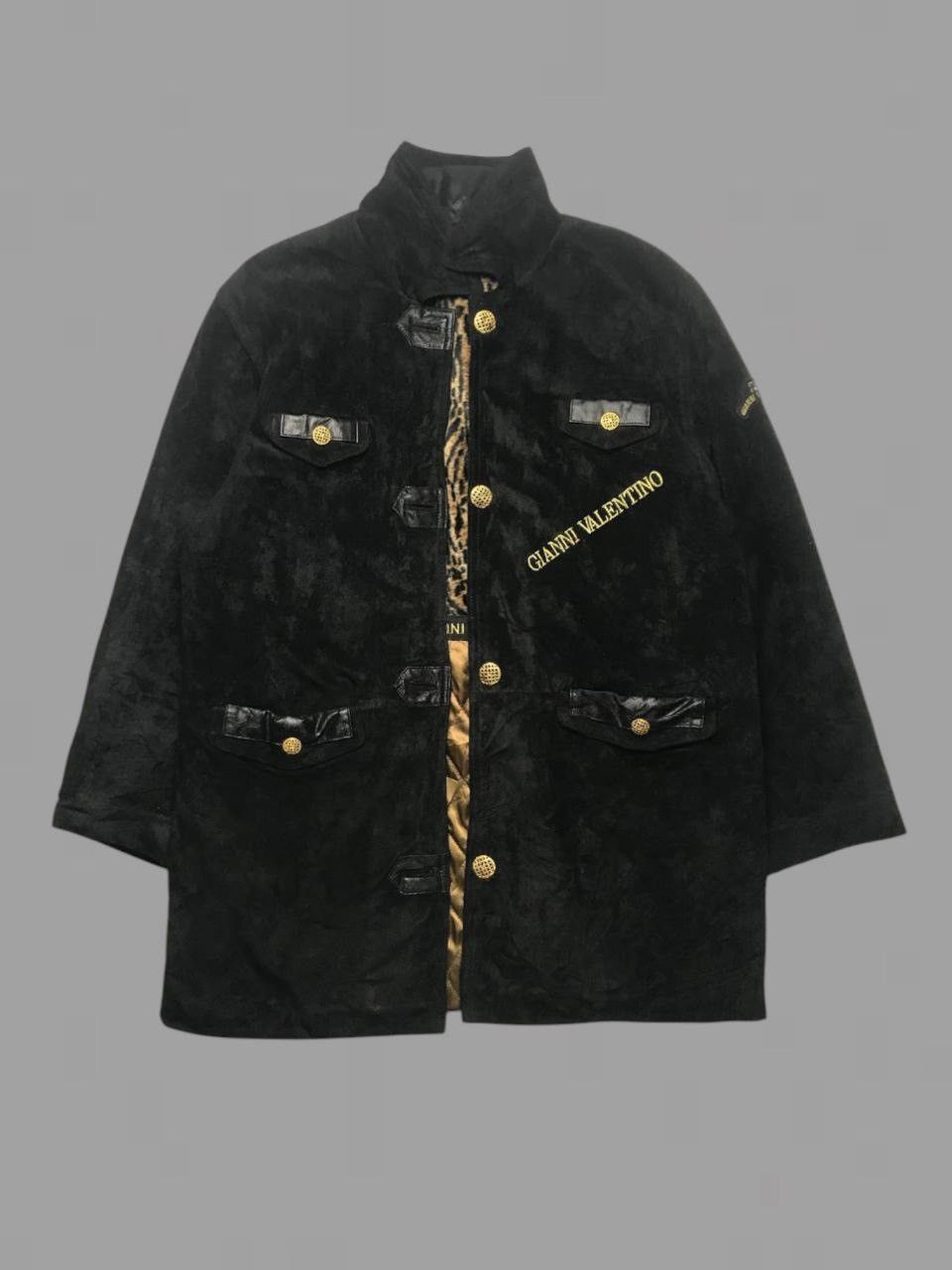 Gianni Valentino × Leather × Valentino Gianni Valentino Leopard Lined Pigskin Suede Coat Size ONE SIZE - 3 Thumbnail