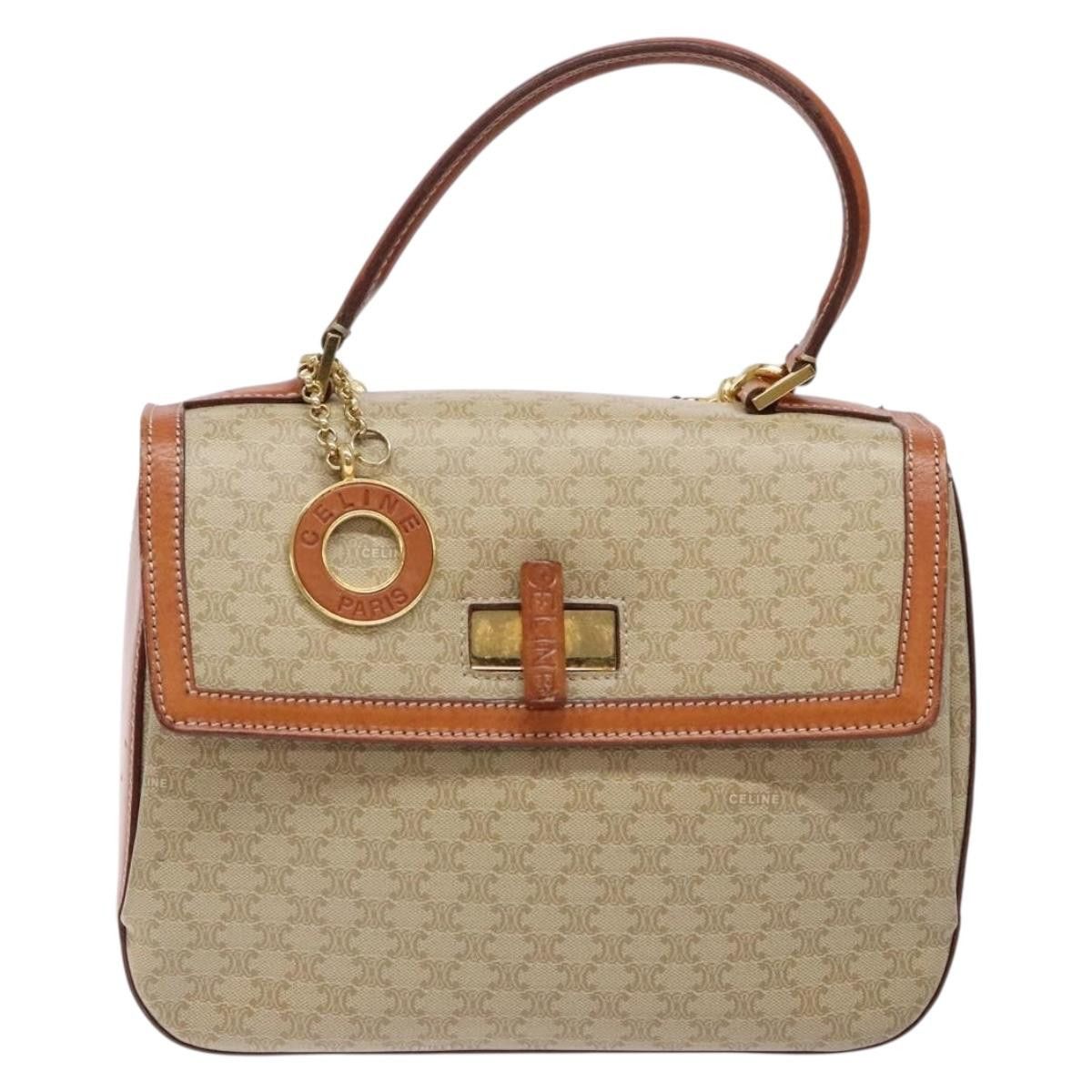 Celine CELINE Macadam Canvas Hand Bag Pvc Beige Gold Size ONE SIZE - 2 Thumbnail