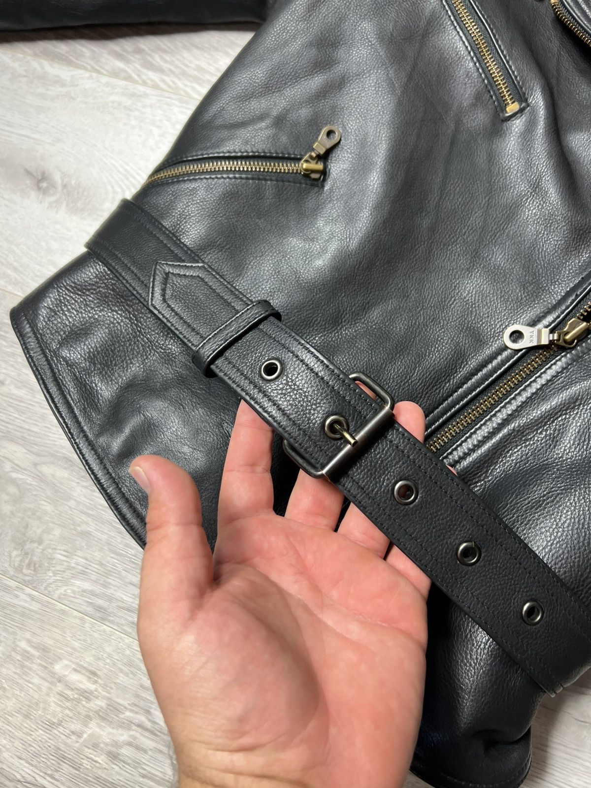 Genuine Leather Vintage Belo Heavyweight Biker Leather Jacket Rock Punk Size US M / EU 48-50 / 2 - 14 Thumbnail
