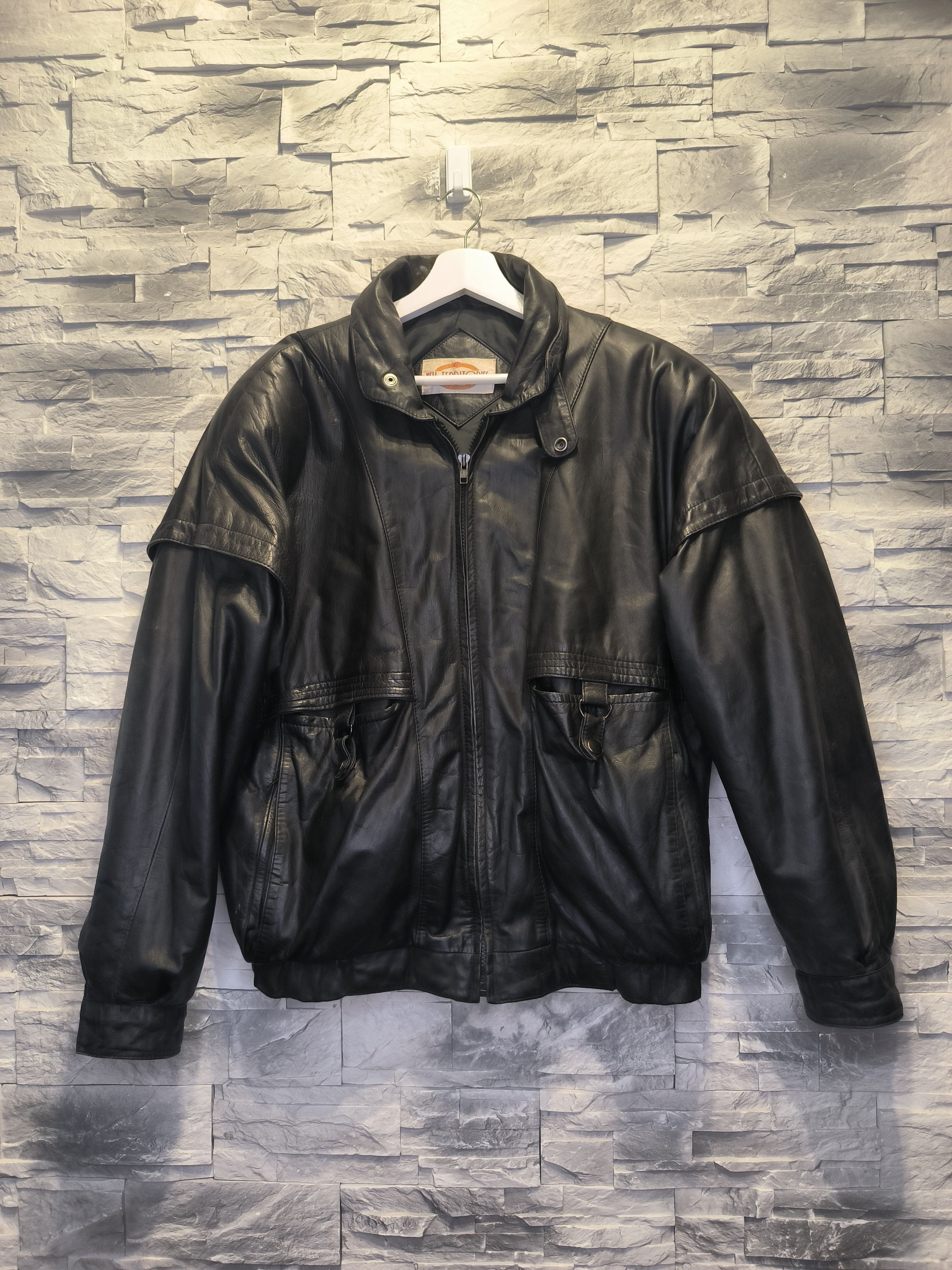Vintage Vintage Leather Black Jacket New Territories Thermolite Size US M / EU 48-50 / 2 - 1 Thumbnail