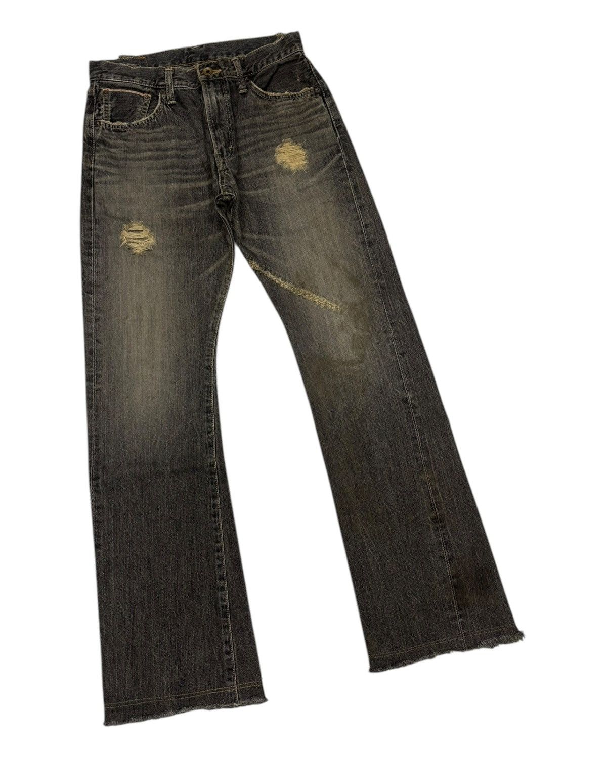 14th Addiction Flare Jeans Edwin 505s Selvedge Mud Wash Flare Denim Jeans Size US 29 - 8 Thumbnail