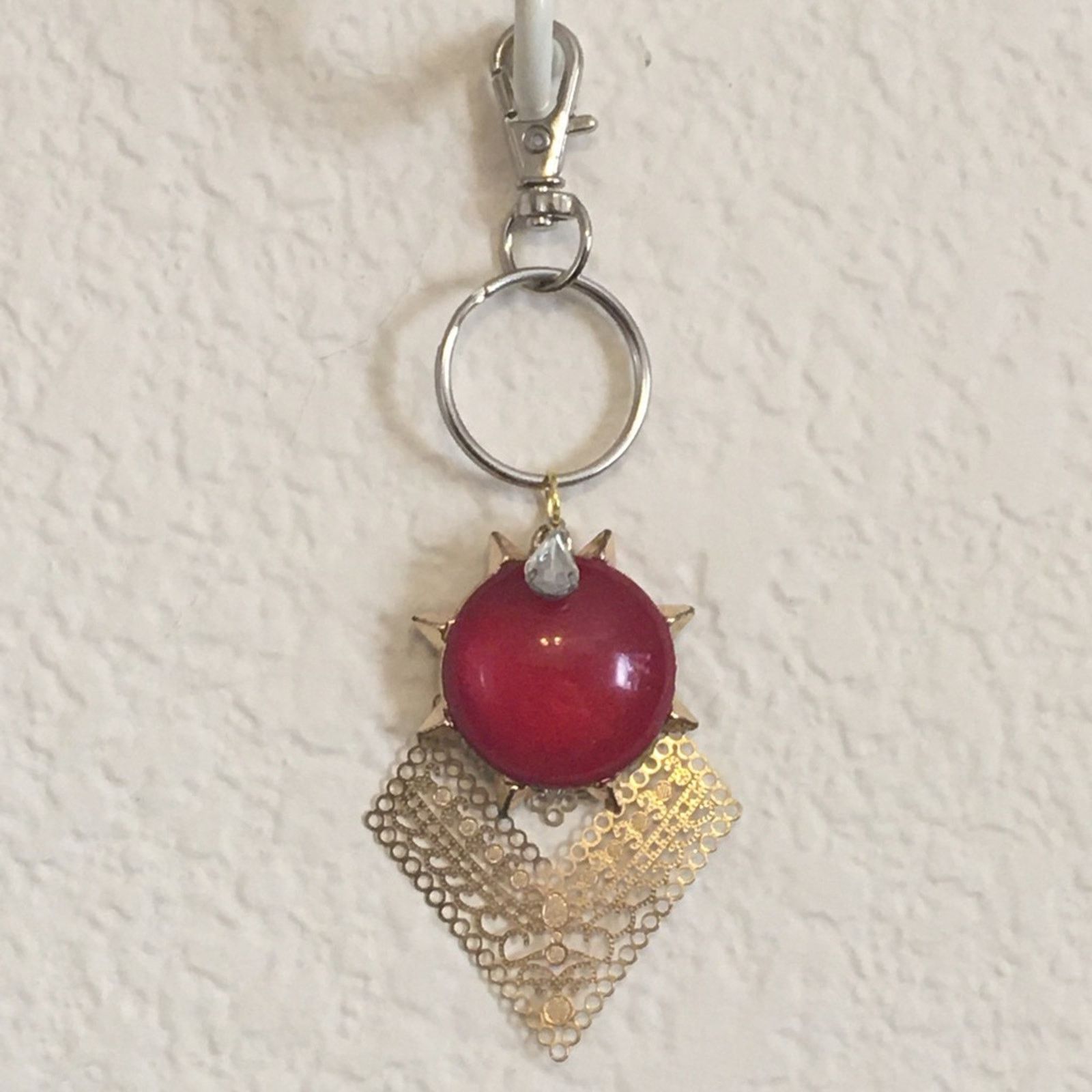 Handmade Vintage repurpose salvaged estate gem keychain Size ONE SIZE - 1 Thumbnail