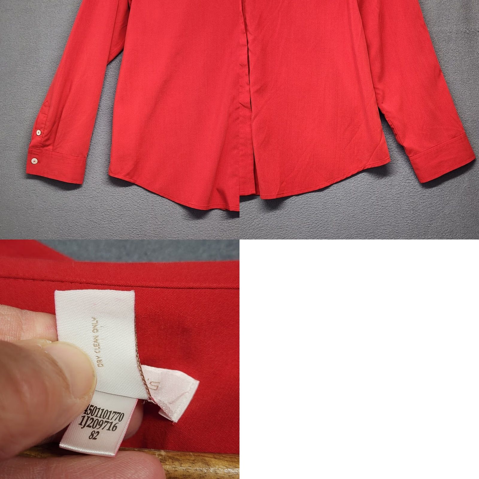 Vintage Chicos Top Womens Large Red Long Sleeve Button-Up Office Career Shirt, Button Size L / US 10 / IT 46 - 8 Thumbnail