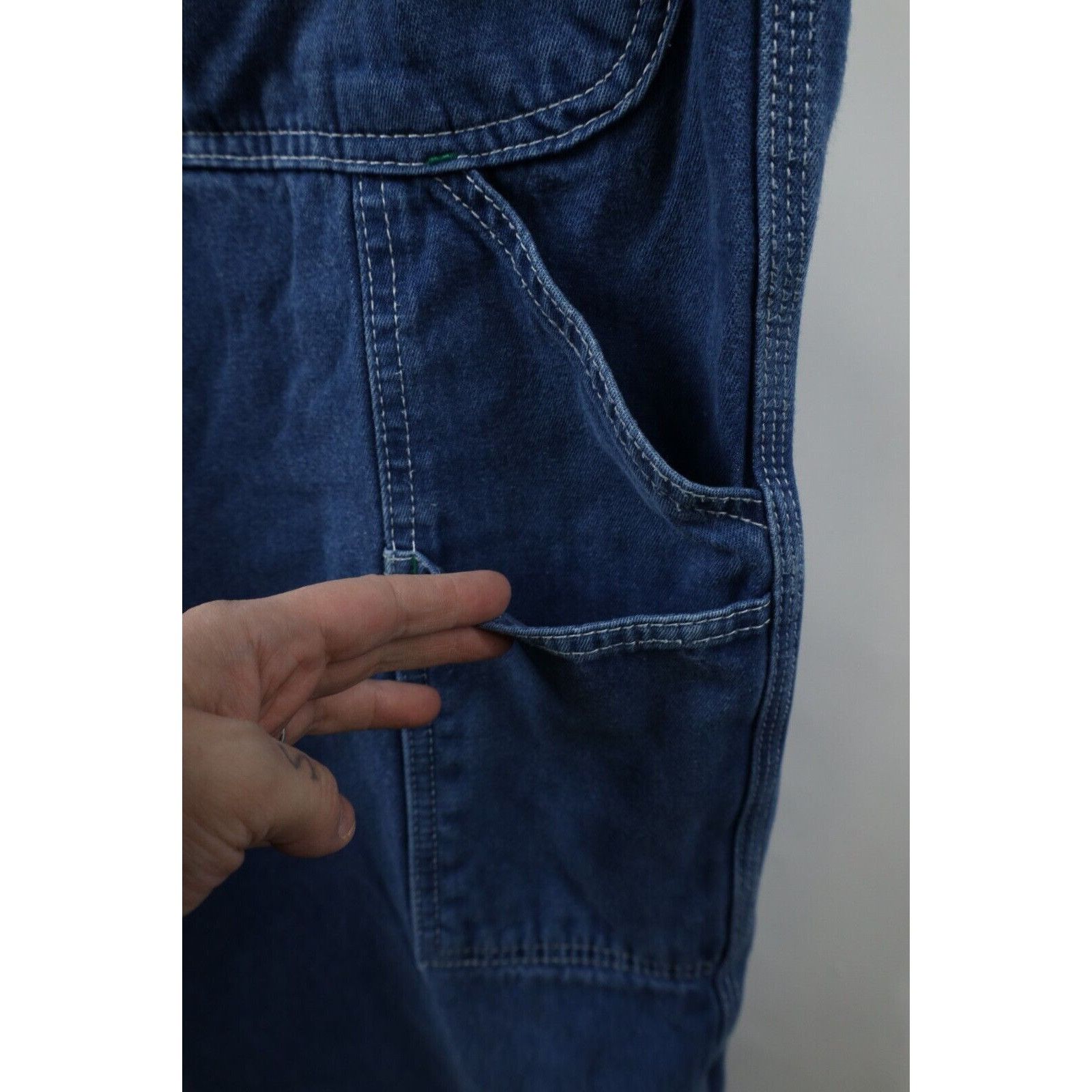 Vintage Vintage 90s Streetwear Faded Wide Leg Denim Jean Overalls Size US 44 / EU 60 - 15 Thumbnail