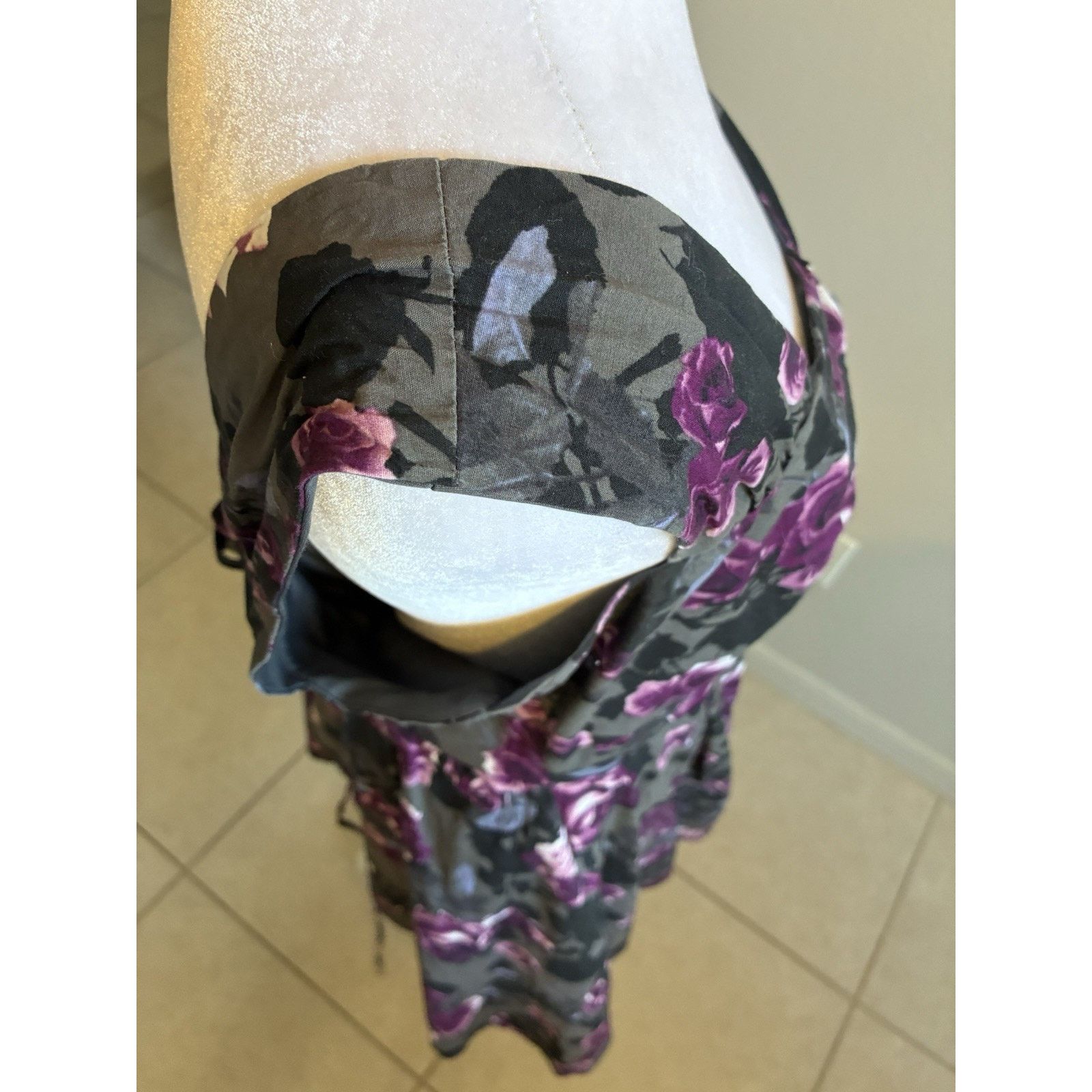 Hot Topic Hot Topic Y2K Purple Roses Fit Flare Mini Dress 2XLTie Back Size XXL / US 16-18 / IT 52-54 - 22 Thumbnail