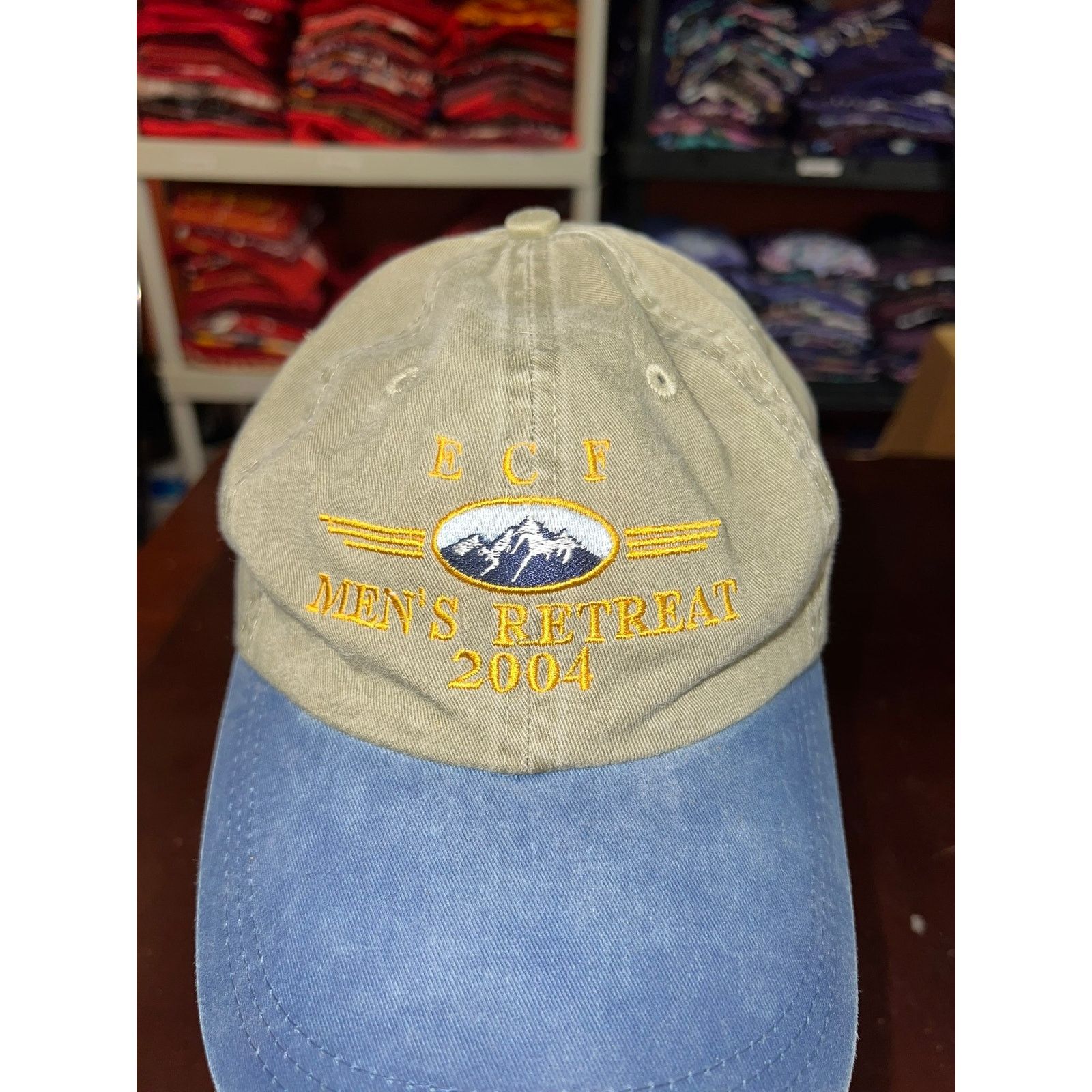 Vintage Vintage ECF Mens Retreat Hat 2004 Logo Mountain Brown VTG Size ONE SIZE - 2 Thumbnail