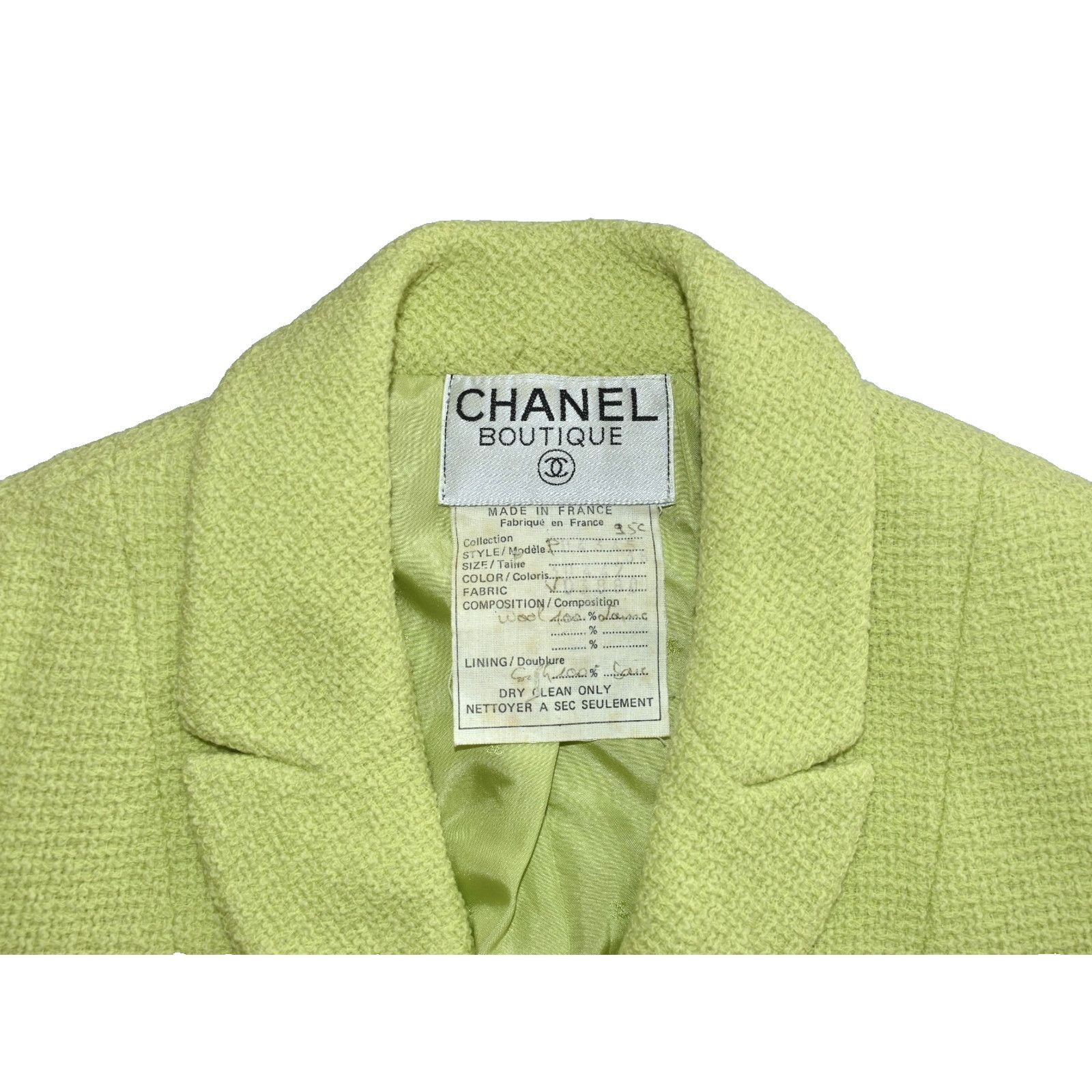 Chanel CHANEL BOUTIQUE 95C Green Tweed Mirror Buttons Jacket Sz 38 Size XS / US 0-2 / IT 36-38 - 5 Thumbnail