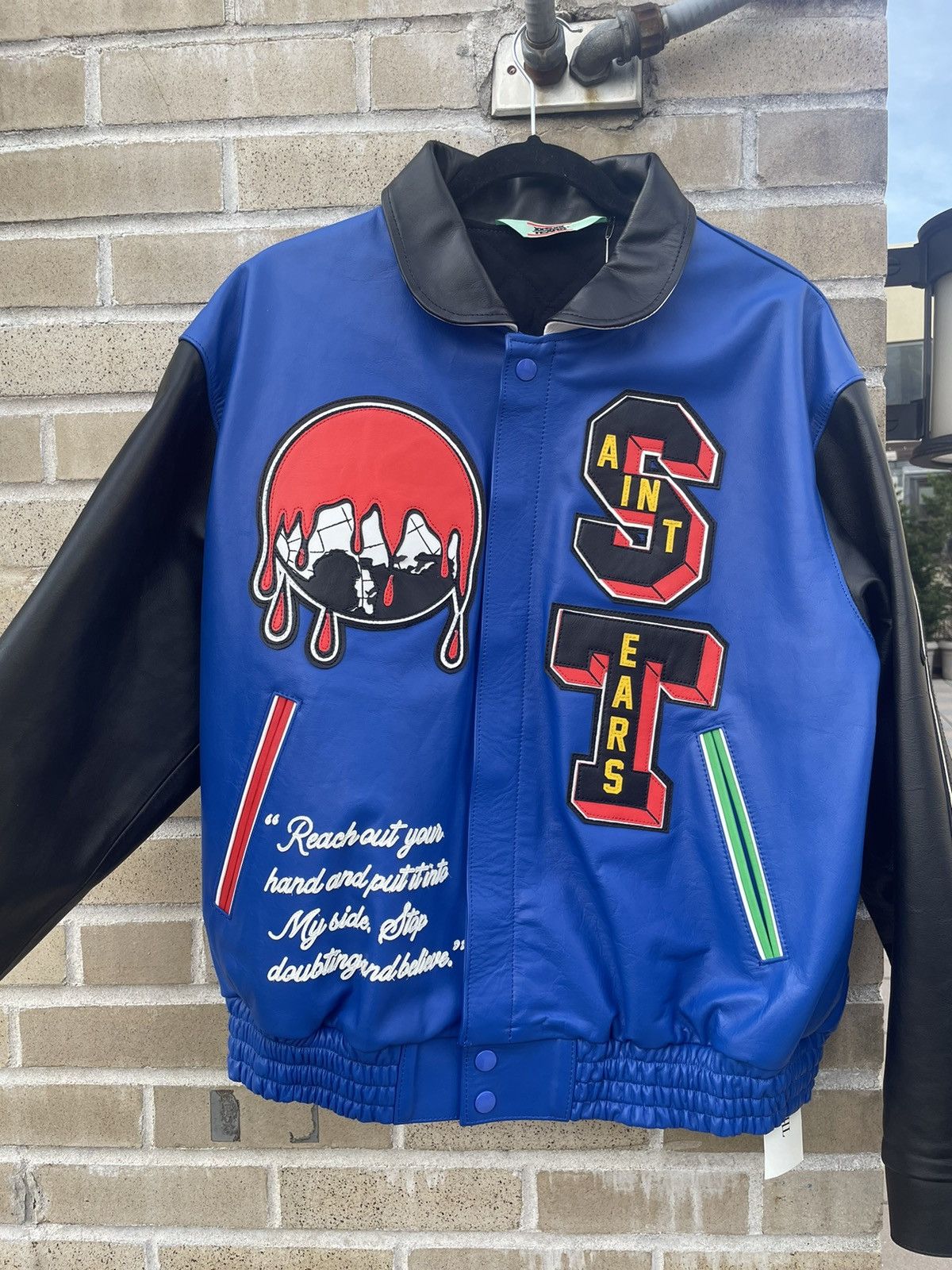 DENIM TEARS × Saint Michael Saint Michael Leather Holy Grail Jacket Size US S / EU 44-46 / 1 - 3 Thumbnail