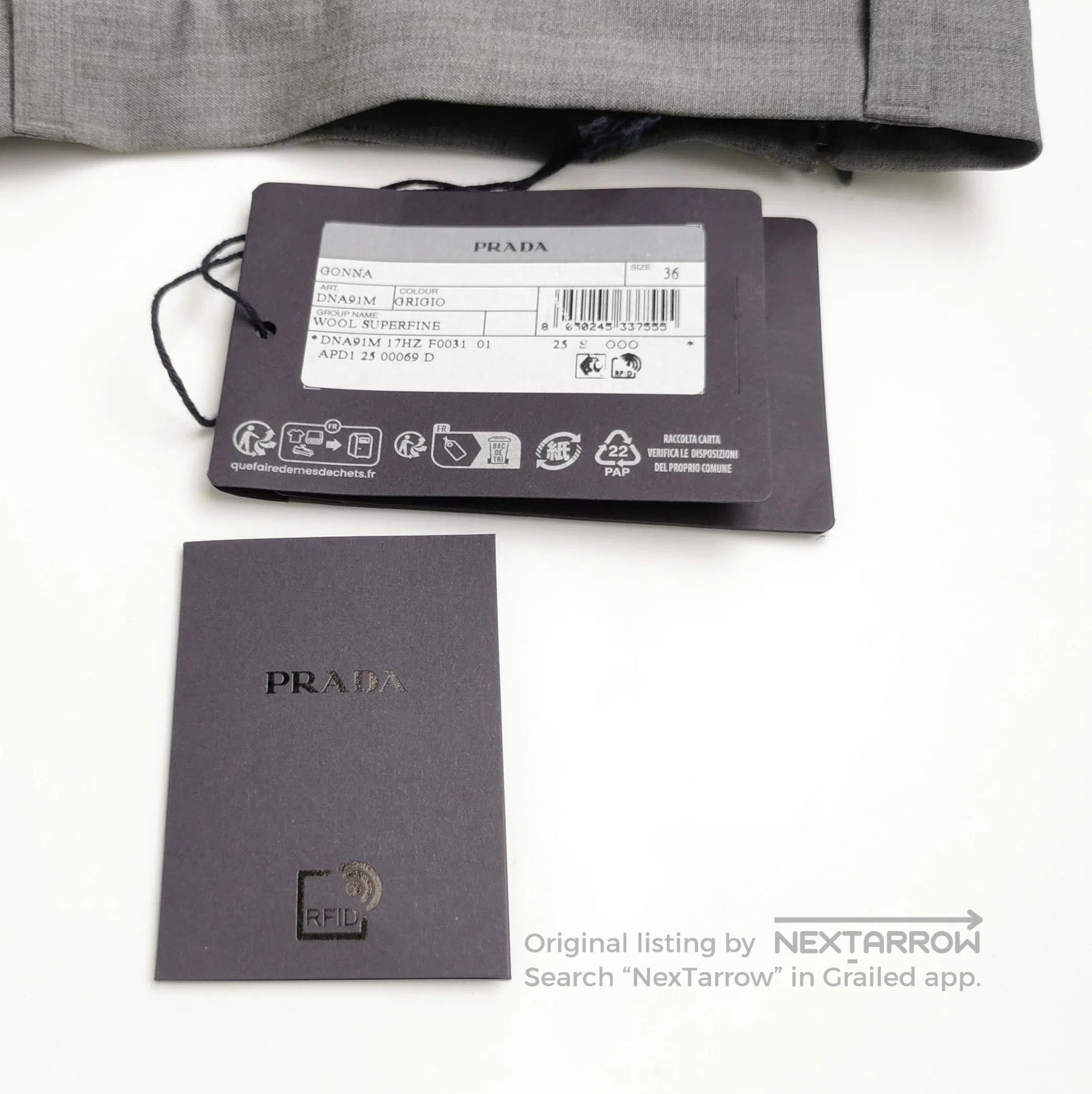 Prada Prada Wool Pleated Midi Skirt in Gray . Size 35" - 3 Thumbnail