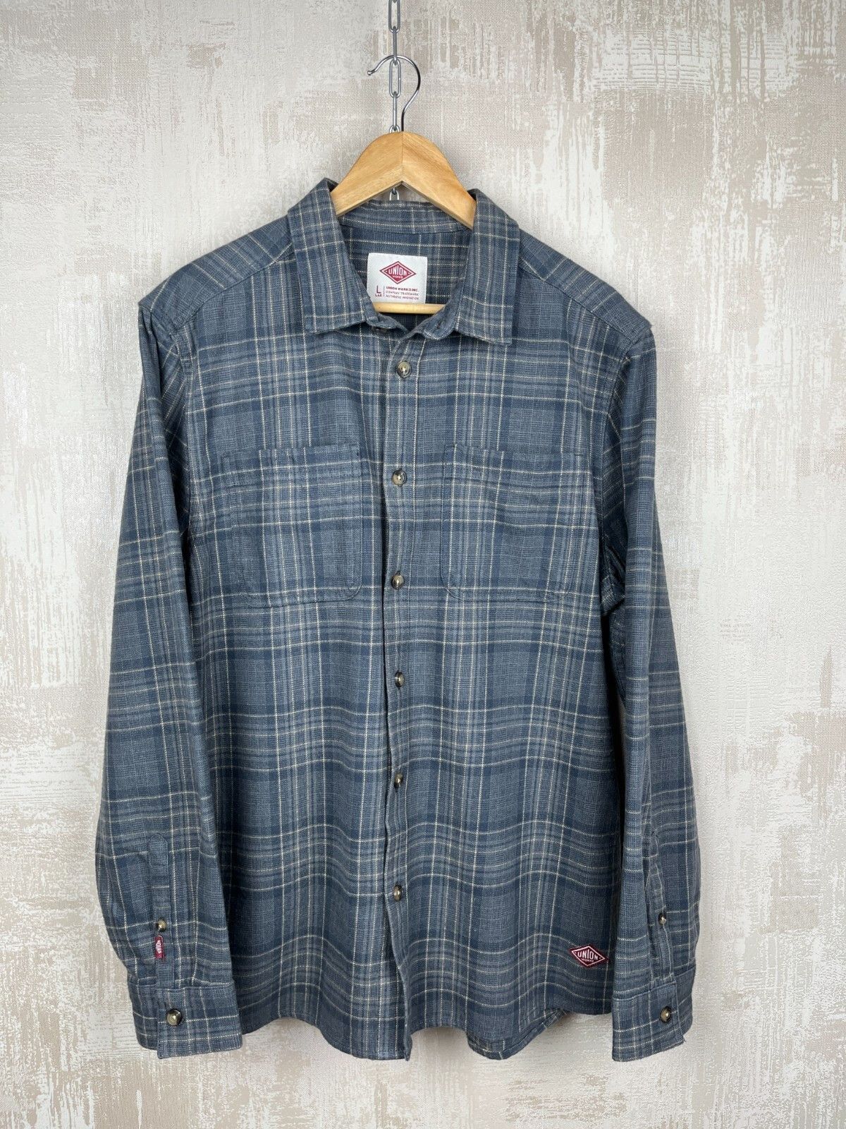 Other Union Works Inc Check Pockets Cotton Long Sleeve Shirt Size US L / EU 52-54 / 3 - 8 Thumbnail