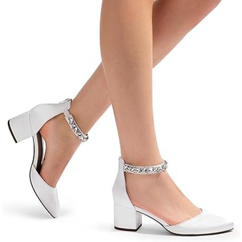 Other Dream Pairs Womens 9 White Satin Pointy Toe 2.25" Heel Shoes Size ONE SIZE - 7 Thumbnail