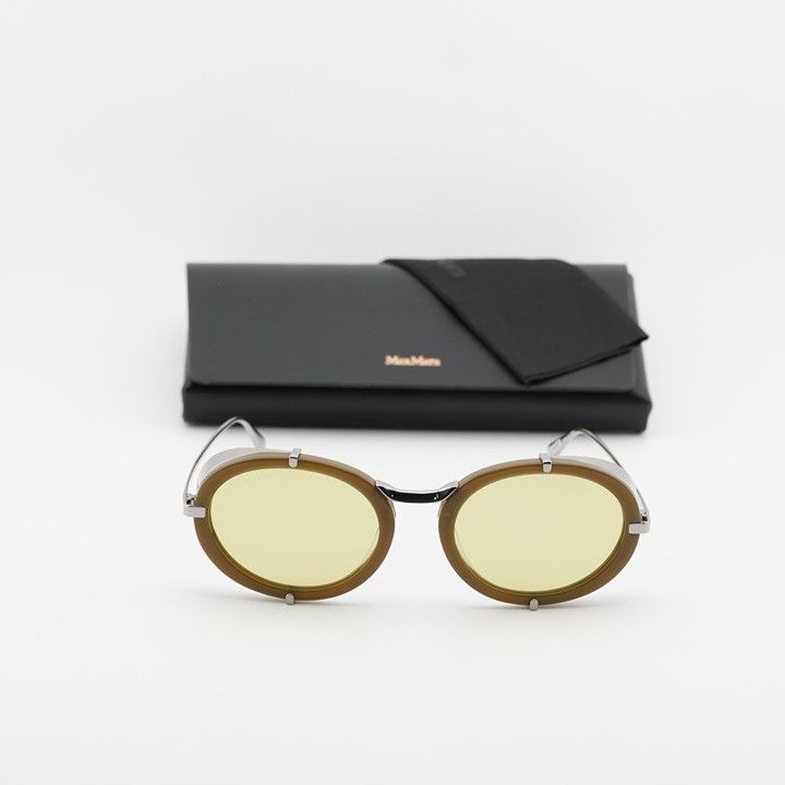 Max Mara Max Mara SELMA MM0103 96N Sunglasses Shiny Dark Green Oval Size ONE SIZE - 11 Thumbnail