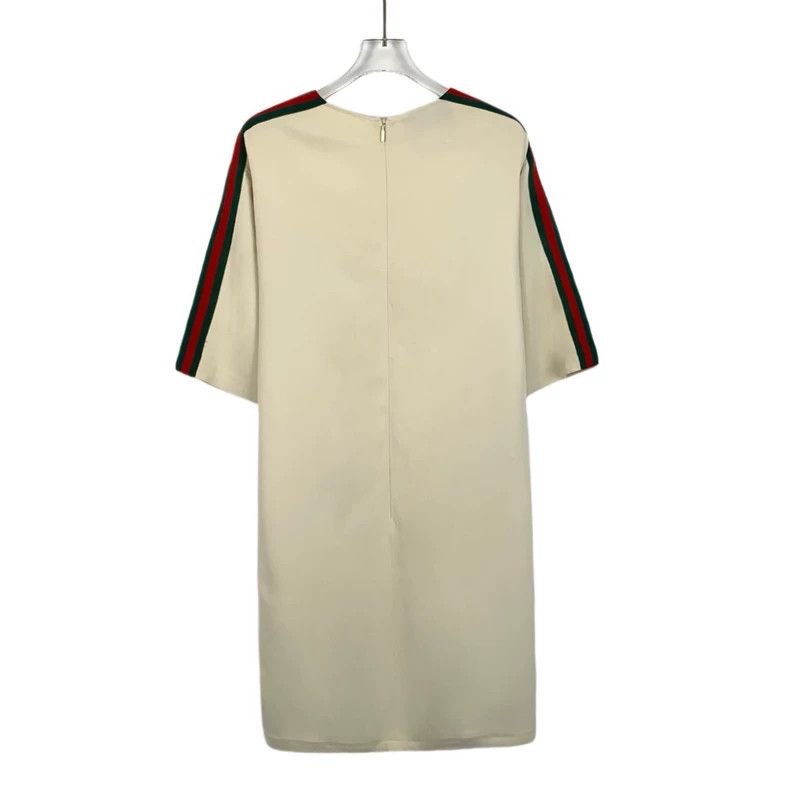 Gucci GucciBeige side striped webbing round-neck short-sleeved dr Size XS / US 0-2 / IT 36-38 - 2 Thumbnail