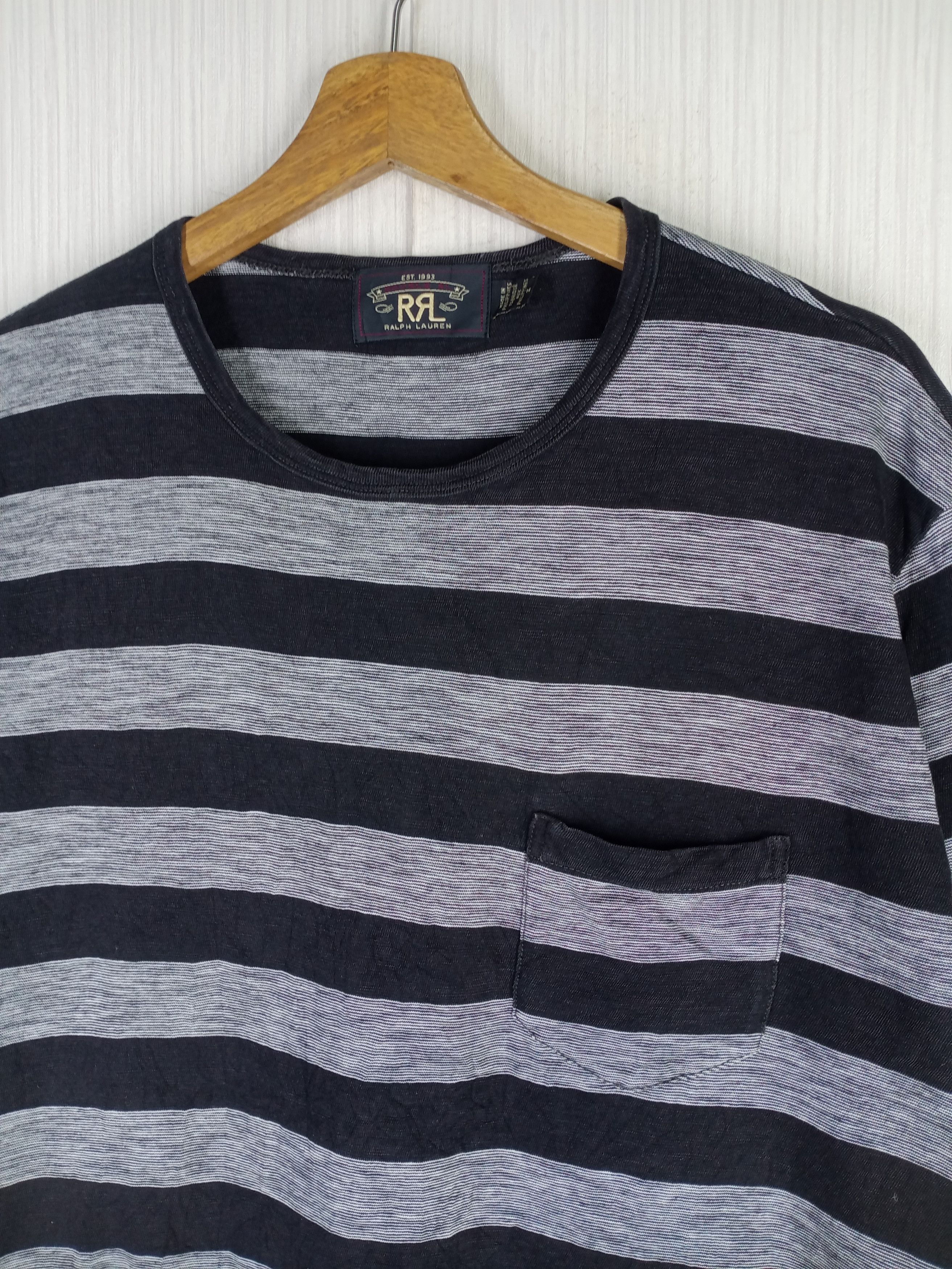 Polo Ralph Lauren Rare Vintage RRL Ralph Lauren Striped Tshirt Size US M / EU 48-50 / 2 - 5 Thumbnail