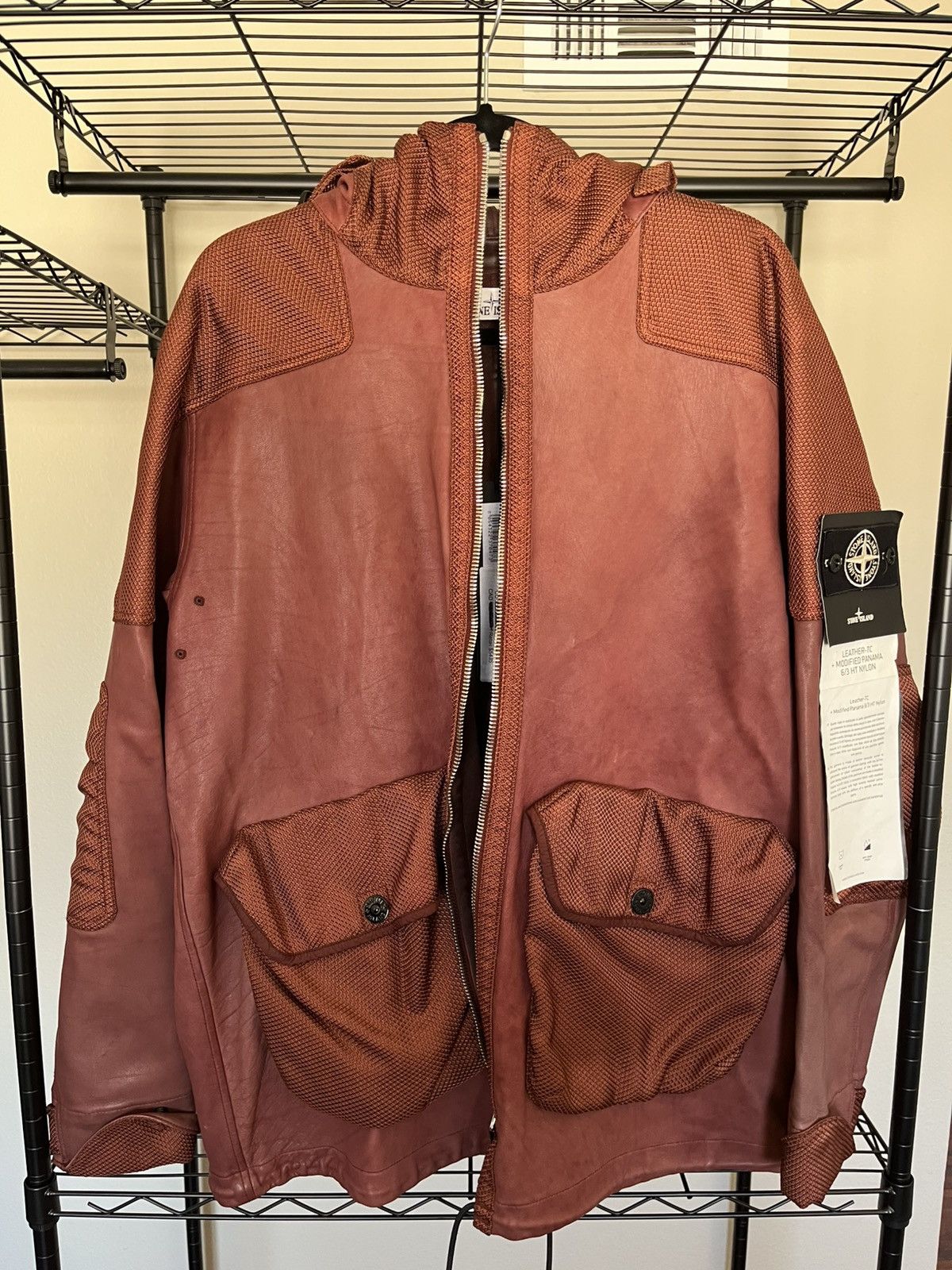 Stone Island Stone Island Leather Hooded Jacket A/W 21–22 L Size US L / EU 52-54 / 3 - 1 Thumbnail