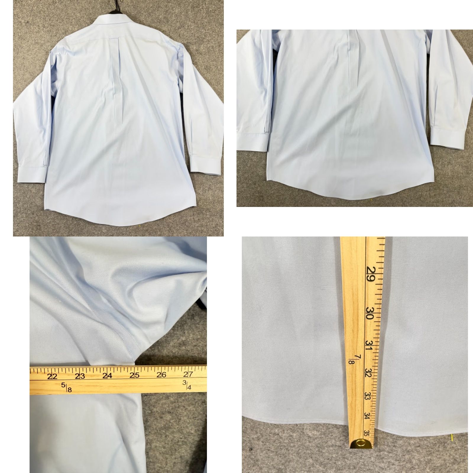 Roundtree & Yorke VINTAGE Roundtree & Yorke Gold Label Dress Shirt Mens XL Blue Fitted 80s Non-Iron Size 46R - 8 Thumbnail