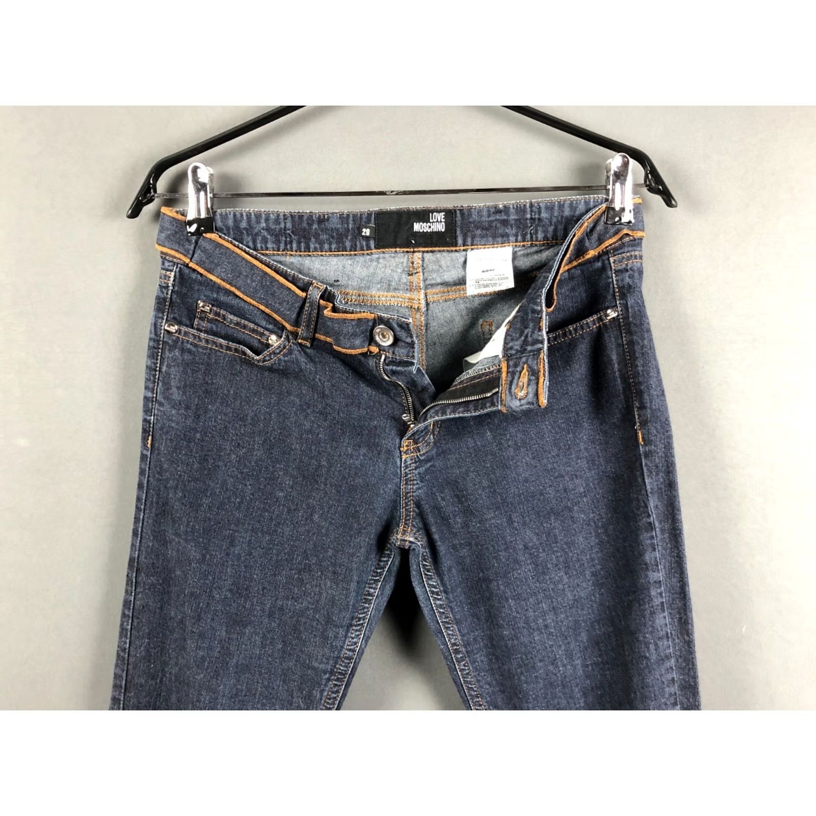 Moschino Love Moschino Jeans 29 Blue Denim Regular Tapered Cotton Elastane Size 29" - 6 Thumbnail