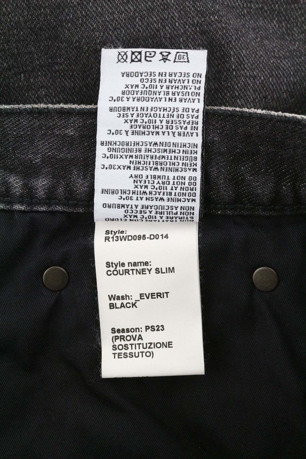 R13 COURTNEY SLIM 27 Everit Black Faded Cropped Distress 86493 Size 27" / US 4 / IT 40 - 8 Thumbnail