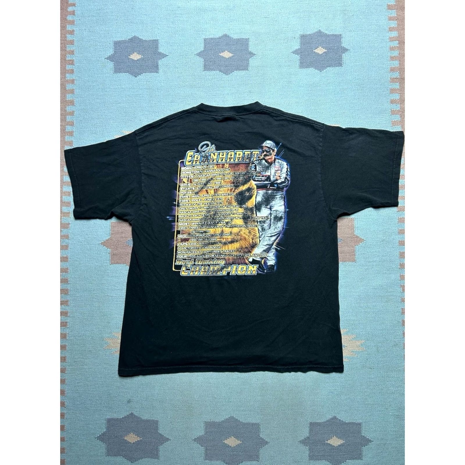 Vintage VINTAGE 90s graphic t shirt Dale Earnhardt nascar Winston cup double sided XL Shirt Mens Black 90s Size US XL / EU 56 / 4 - 5 Thumbnail