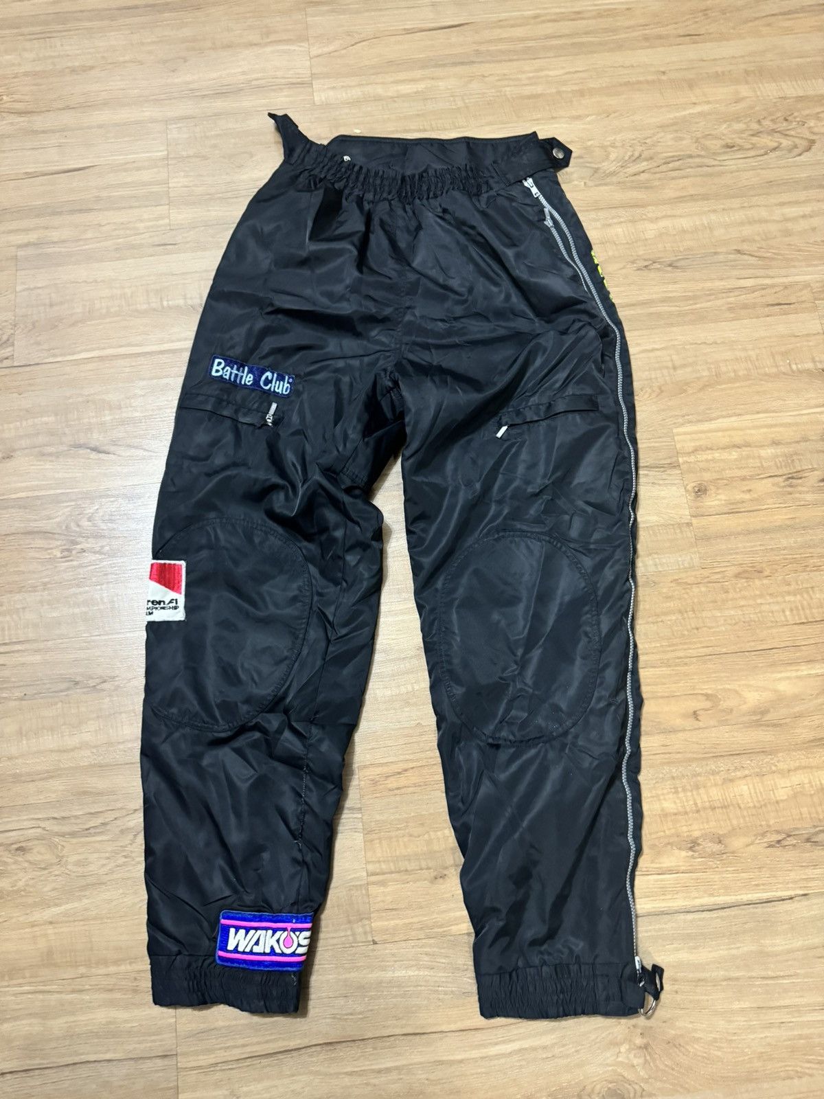 image of Vintage Yellow Corn Mclaren F1 Team Racing Pants in Black, Men's (Size 32)