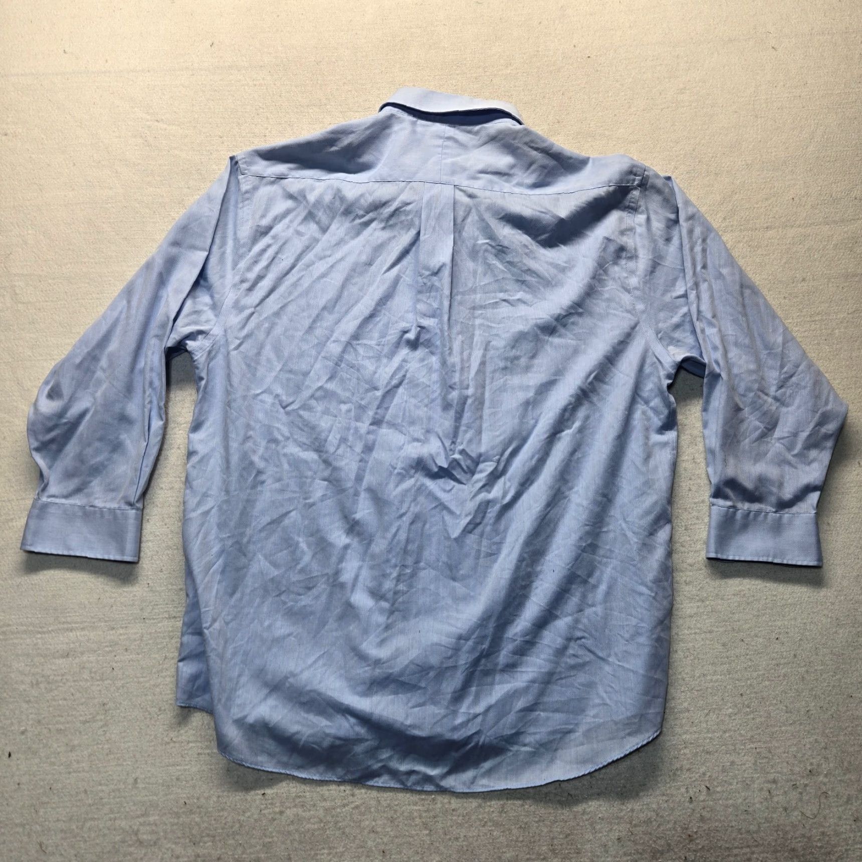 Vintage Meeting Street Shirt Button Up Long Sleeve Adult Mens 17.5 Blue Cotton Denim Modern Casual Size XXL / US 16-18 / IT 52-54 - 7 Thumbnail
