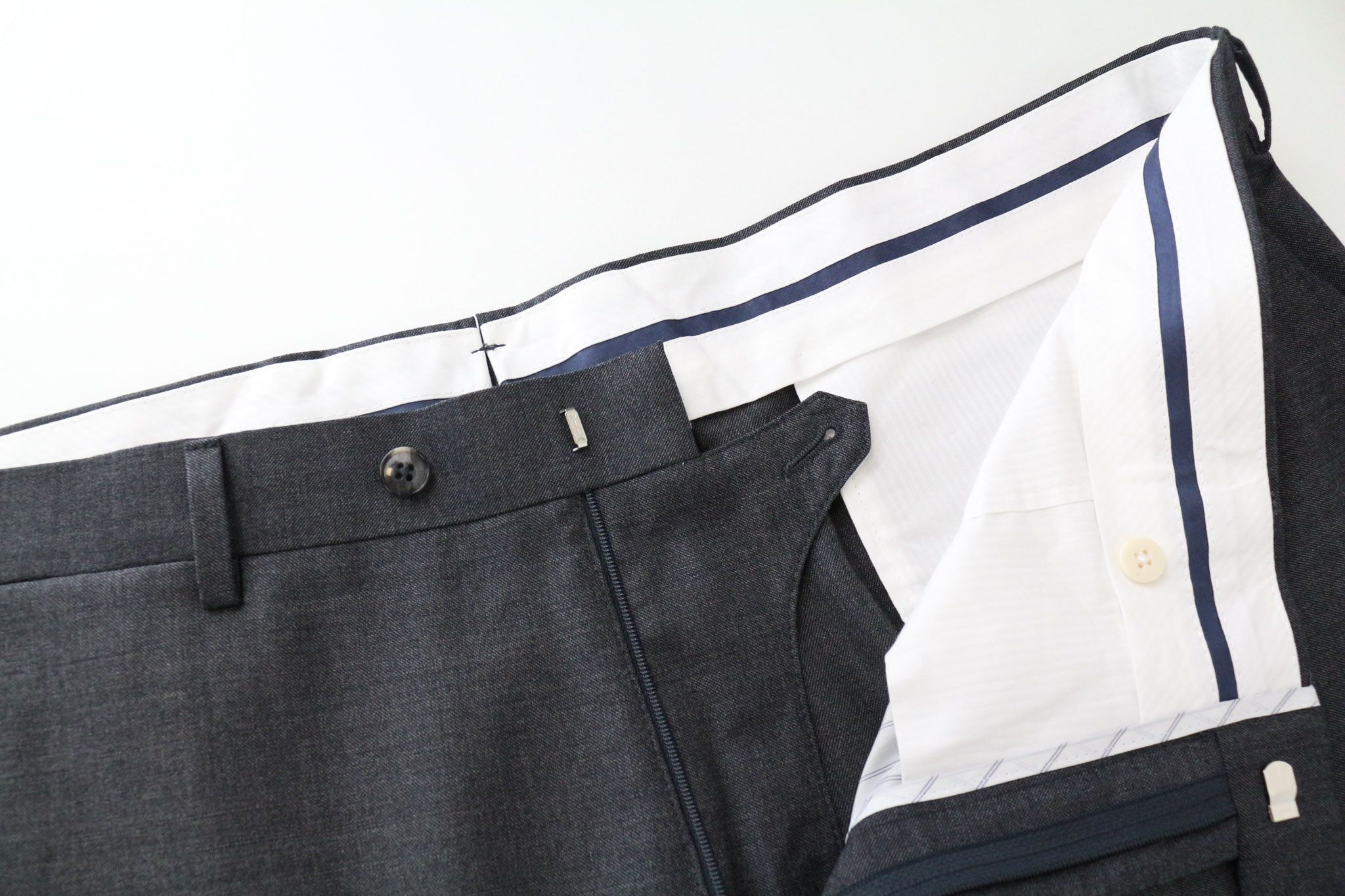 Suitsupply BRESCIA UK44S Grey Slim Sharkskin Wool Trousers 74188 Size 44S - 3 Thumbnail