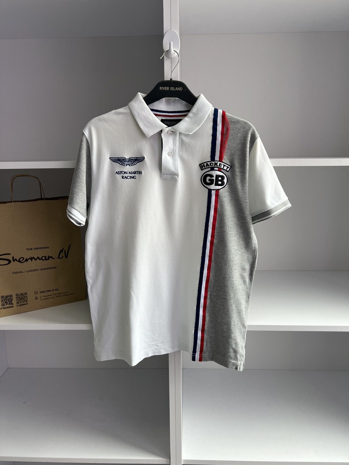 Hackett × Vintage Vintage Aston Martin Racing Polo T-Shirt Size US L / EU 52-54 / 3 - 1 Thumbnail