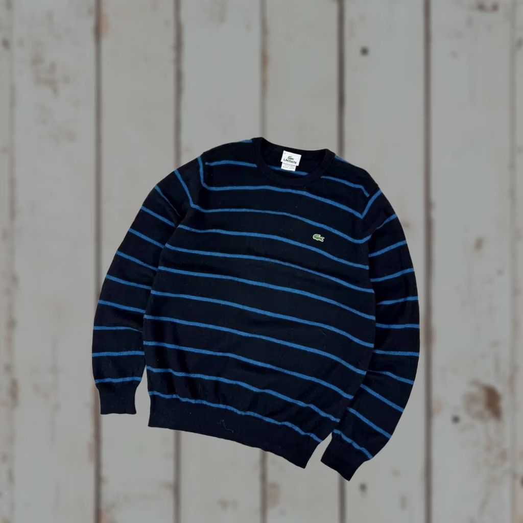 Lacoste VINTAGE Lacoste Sweater Knit Striped Black Size L Men Size US L / EU 52-54 / 3 - 1 Thumbnail