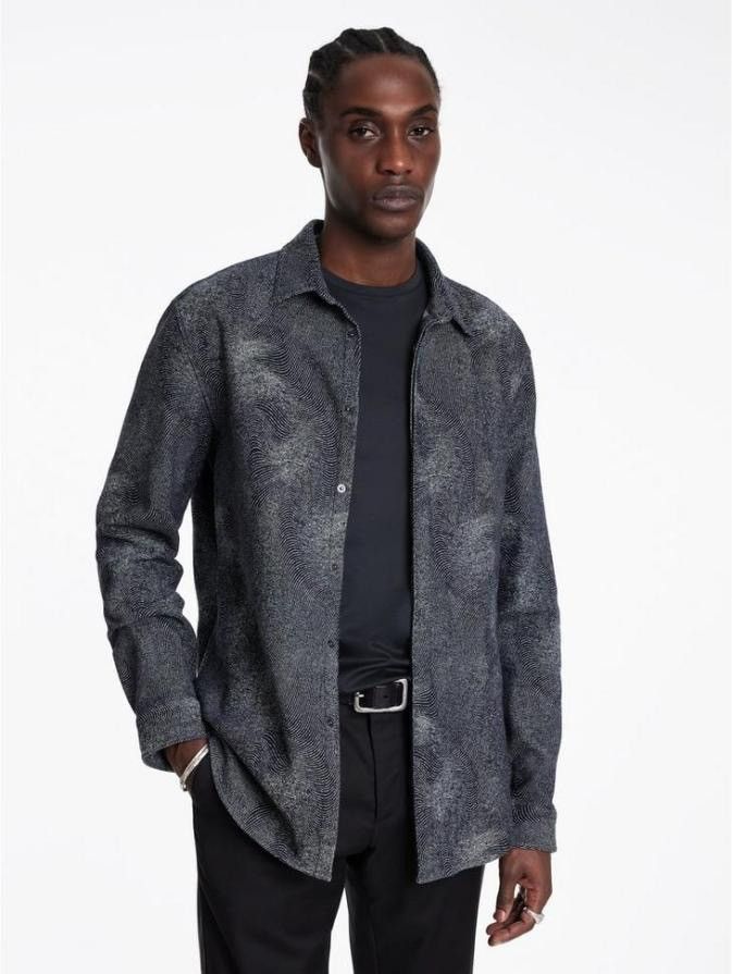 John Varvatos studded Japanese denim Jase Shirt. Medium Size US M / EU 48-50 / 2 - 4 Thumbnail