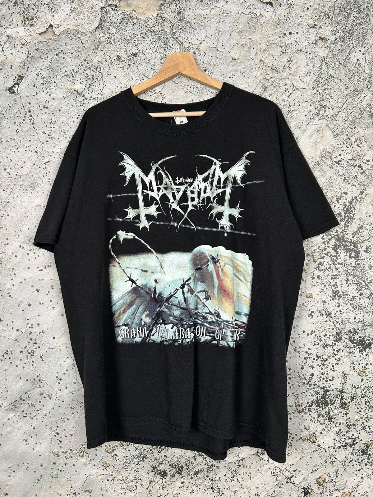 image of Band Tees x Rock T Shirt Vintage Mayhem 2000 Tour Tee Rock Band Black Metal, Men's (Size XL)