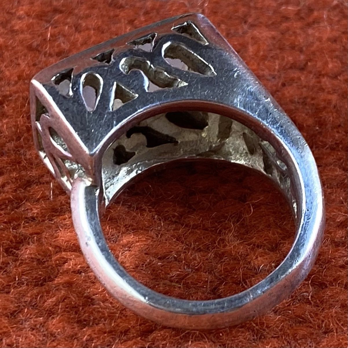 Japanese Brand × Kapital × Vintage Vtg Sterling Silver Moonstone Chunky Square Signet Ring Boho Size ONE SIZE - 5 Thumbnail