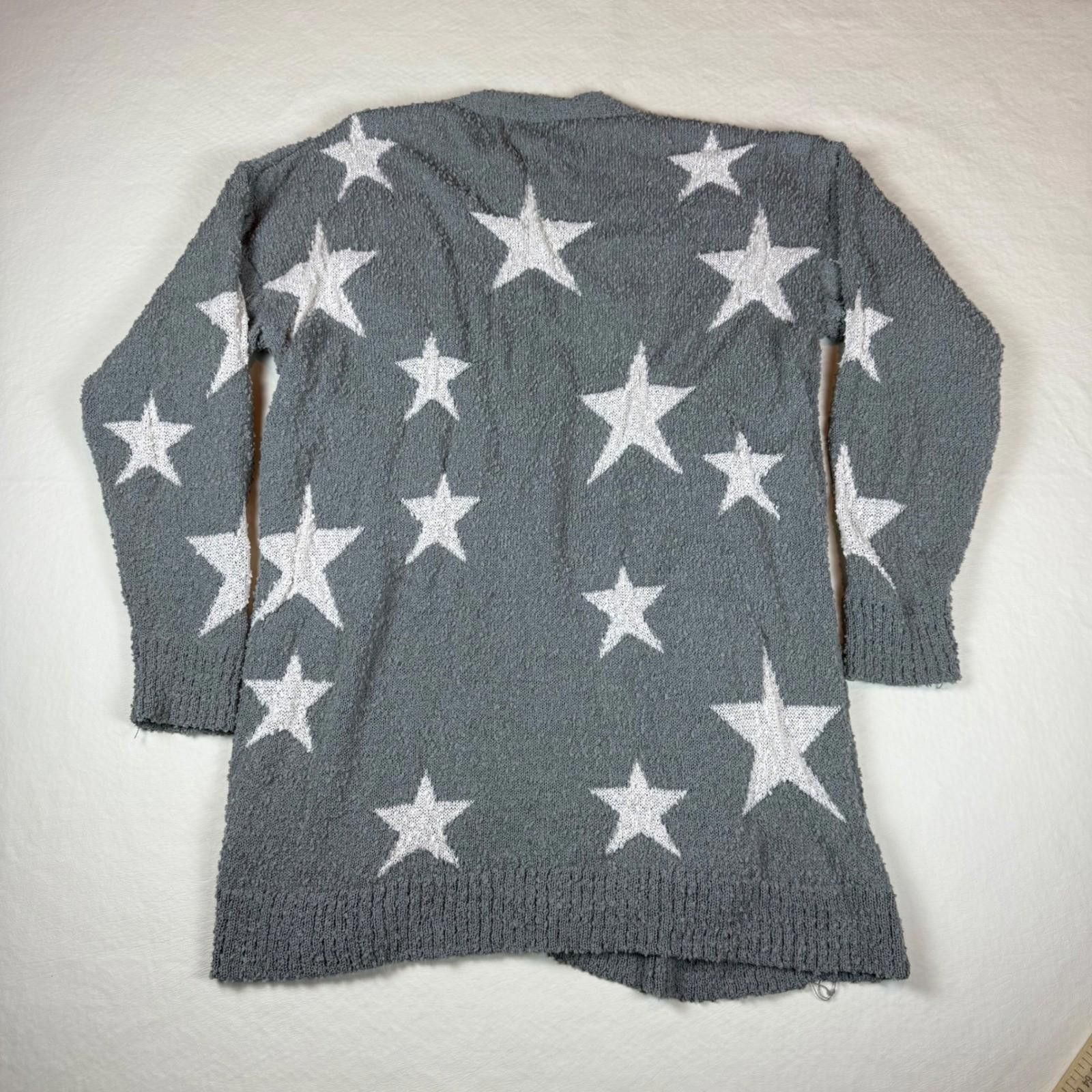 Other Altar'd State Women Grey Star Popcorn Knit Cardigan XS Size XS / US 0-2 / IT 36-38 - 2 Thumbnail