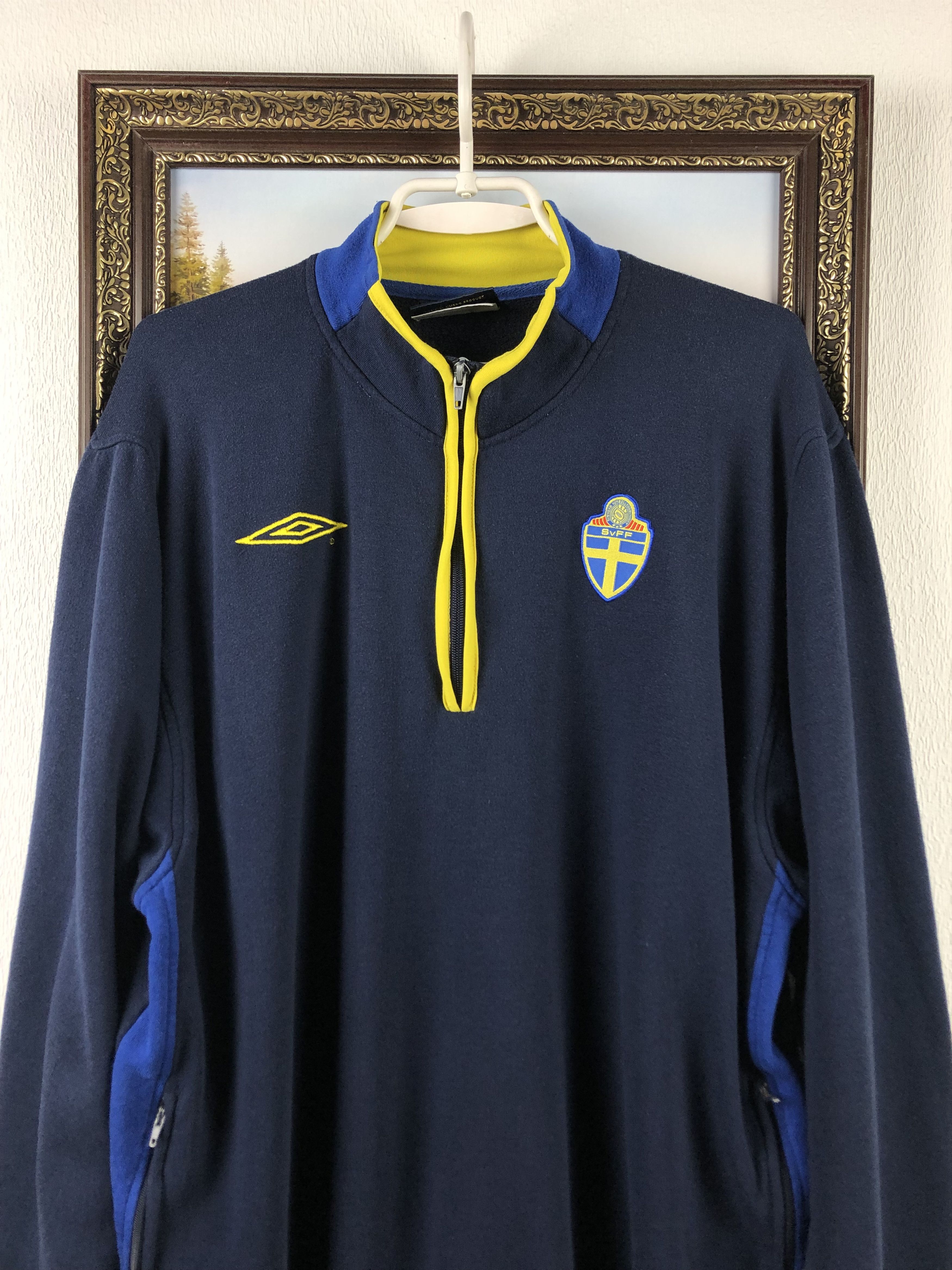 Umbro Vintage Umbro Sweden Football Sweatshirt Jacket Soccer Track Size US XXL / EU 58 / 5 - 2 Thumbnail
