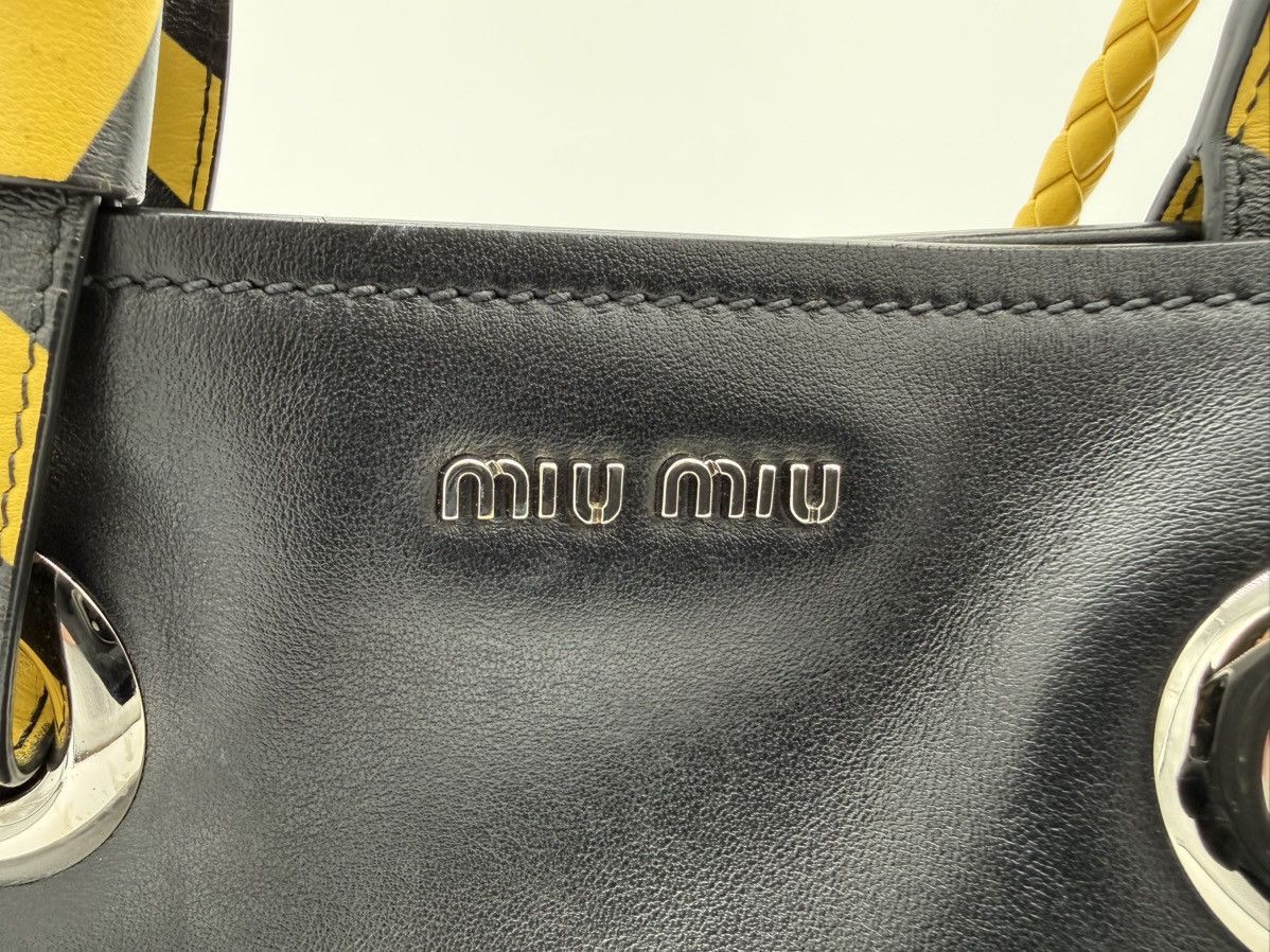 Miu Miu Miu Miu Leather Tote Bag – Black with Silver Hardware Size ONE SIZE - 7 Thumbnail