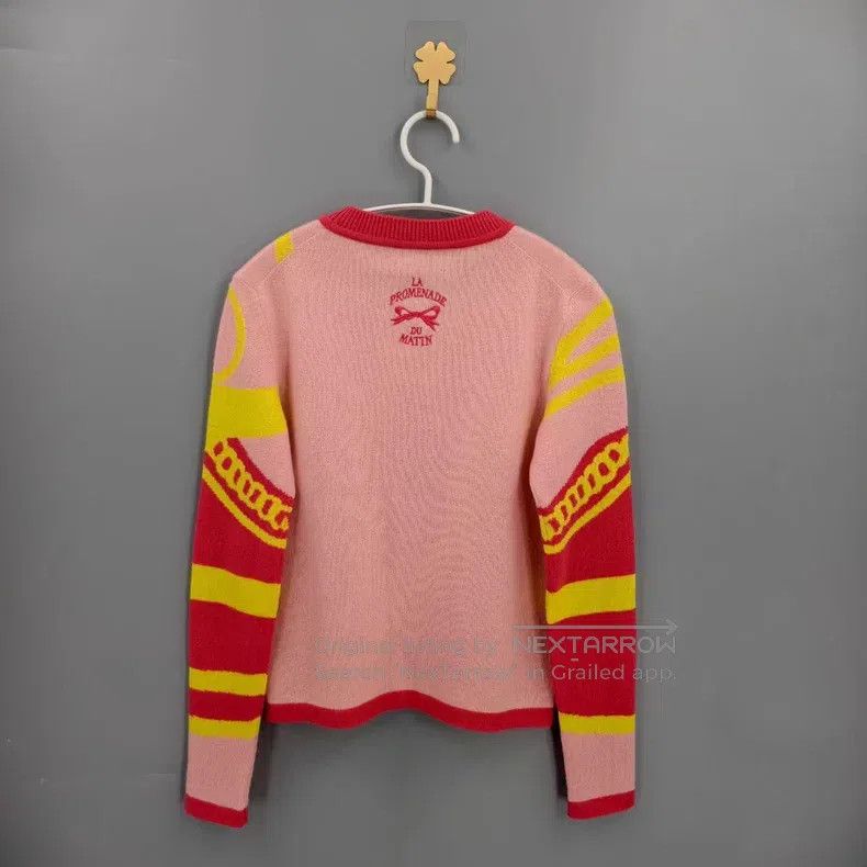 Hermes Hermes Pink Chain Pattern Wool Knit Top Size XS / US 0-2 / IT 36-38 - 2 Thumbnail