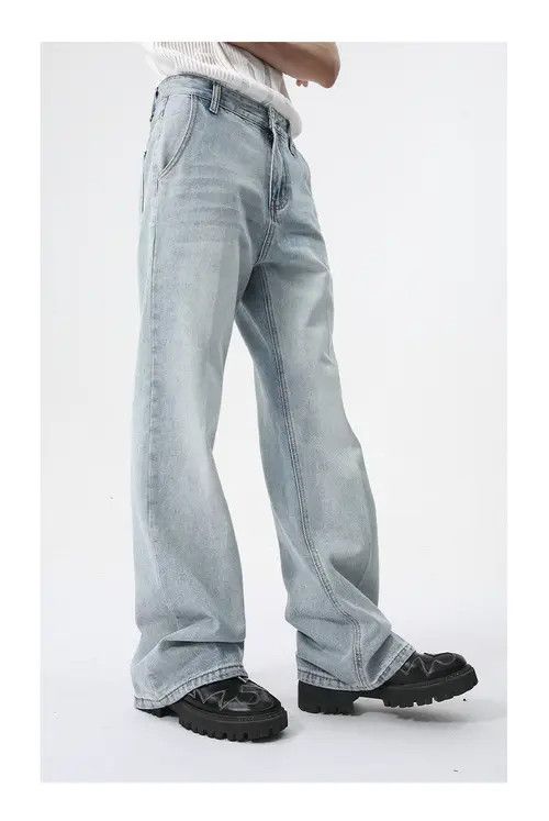 Japanese Brand Simple casual light blue washed bootcut jeans Size US 33 - 4 Thumbnail